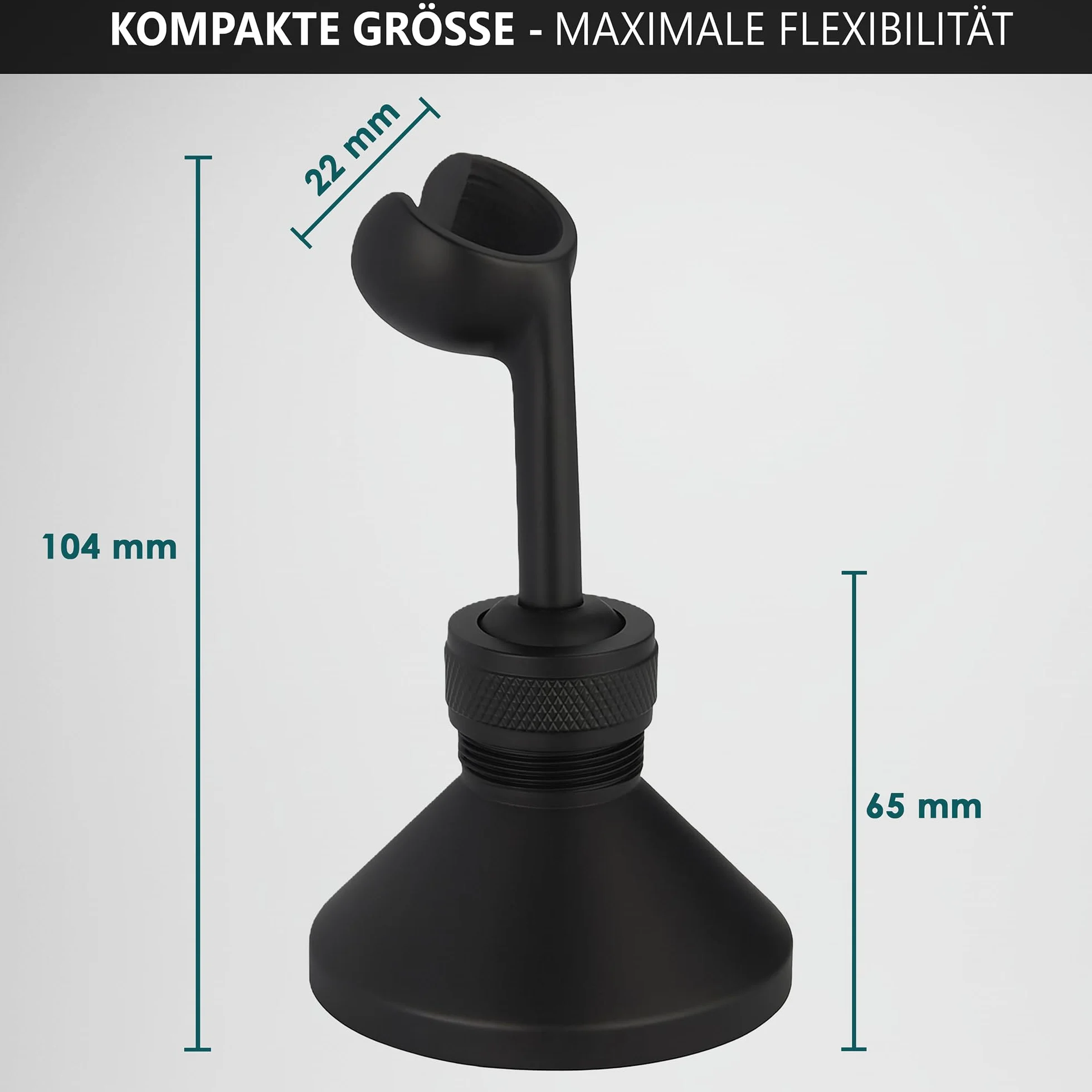 Supporto per doccia magnetico, girevole a 360°, materiale robusto e durevole, perfetto per furgoni/camper/furgoni, resistente all'acqua e alla ruggine, sicuro e antiscivolo (nero opaco)