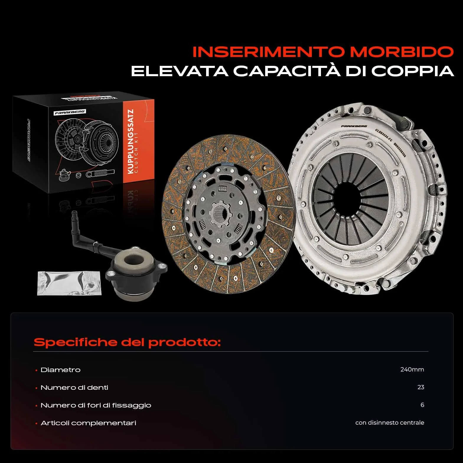 Frankberg Frizione Set frizione Compatibile con S.h.a.r.a.n 7M6 7M8 7M9 Galaxy WGR A.l.h.a.m.b.r.a 7V8 7V9 TT 8N3 TT R.o.a.d.s.t.e.r 8N9 Replace# 06A141031Q