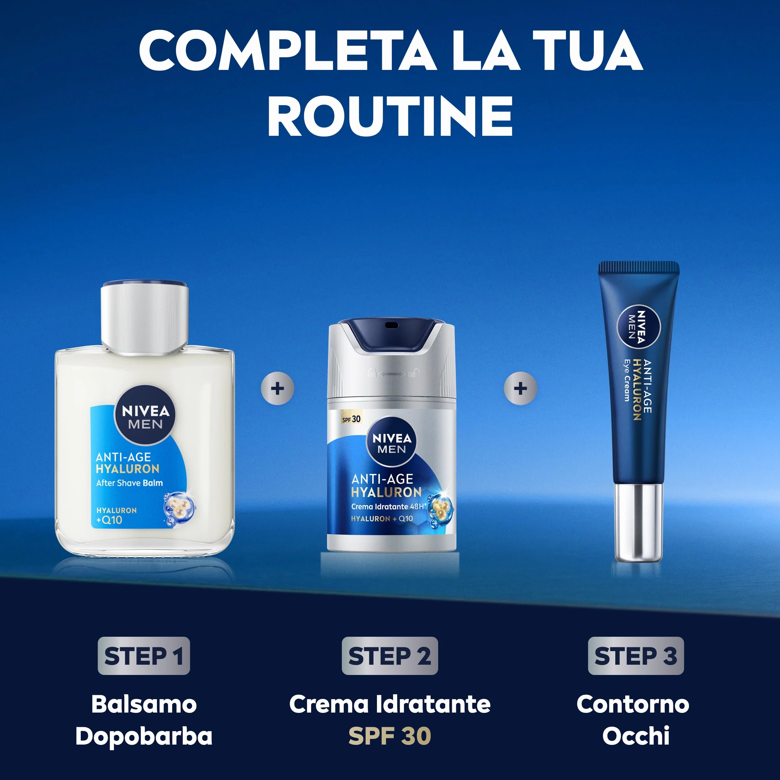 NIVEA MEN Anti-Age Hyaluron Balsamo Dopobarba Uomo 100 ml Aftershave con Acido Ialuronico e Q10