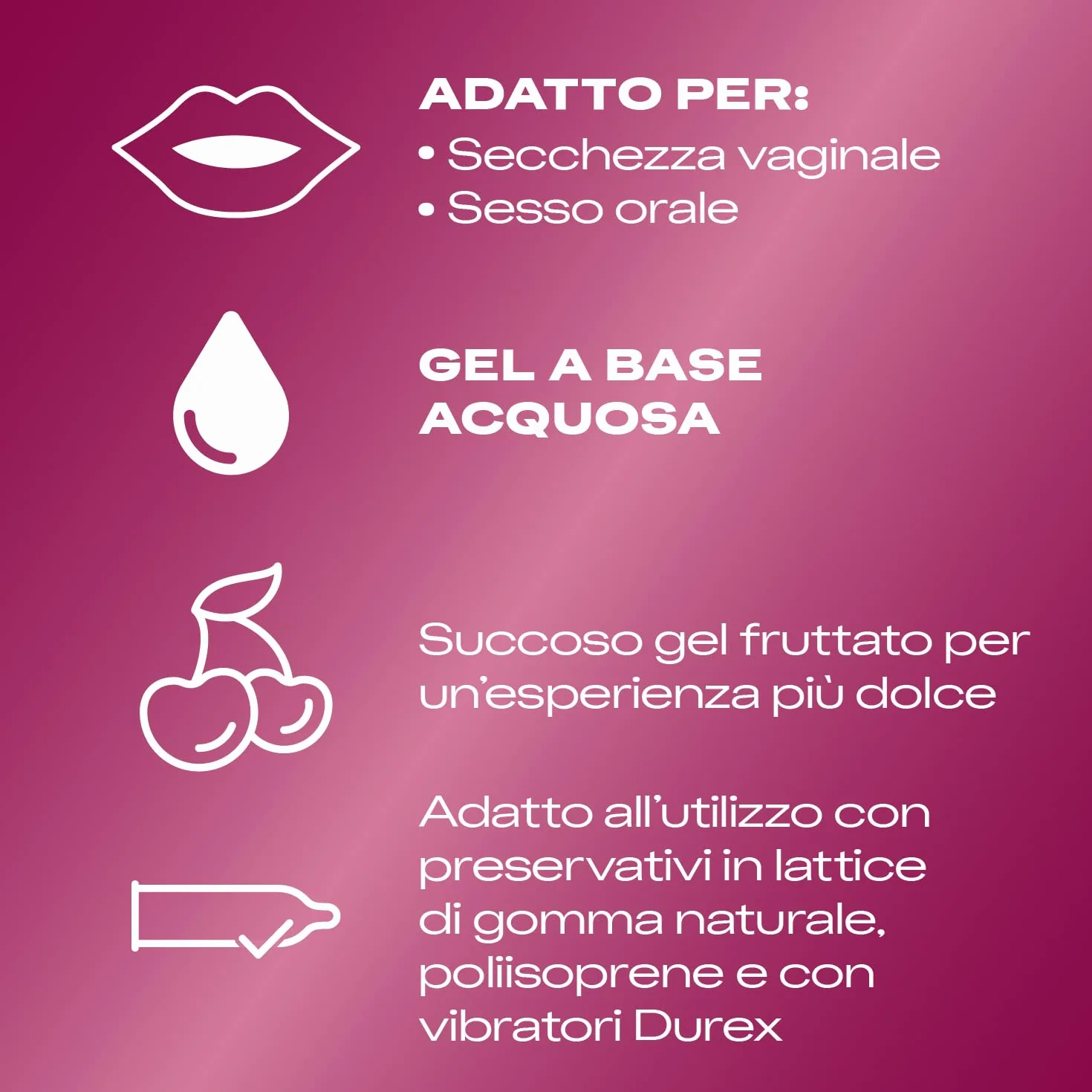 Durex Very Cherry Gel Lubrificante Intimo Aromatizzato alla Ciliegia 50 ml