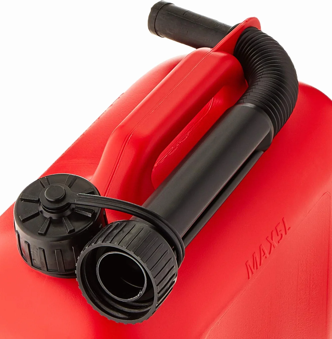 Tanica Benzina - 5 Litri - Realizzata in Polietilene - Taniche Carburante Resistente agli Additivi dei Combustibili - con Tubo Flessibile - Certificata Un - Modello B5ECO - Bikain