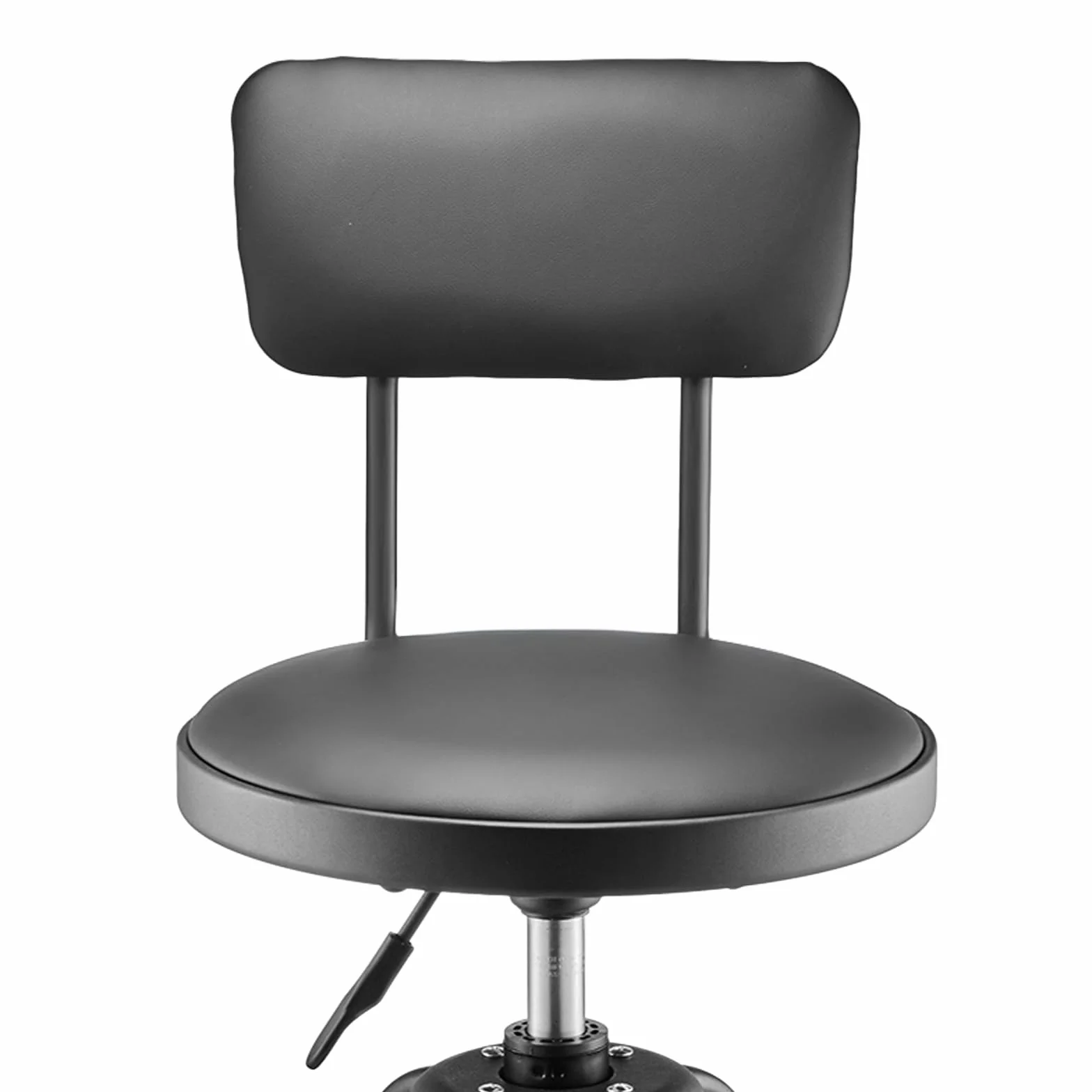 VEVOR Sgabello da Officina Girevole 360° con Schienale, Sedile Regolabile in Altezza, Capacità 136 kg, Nero