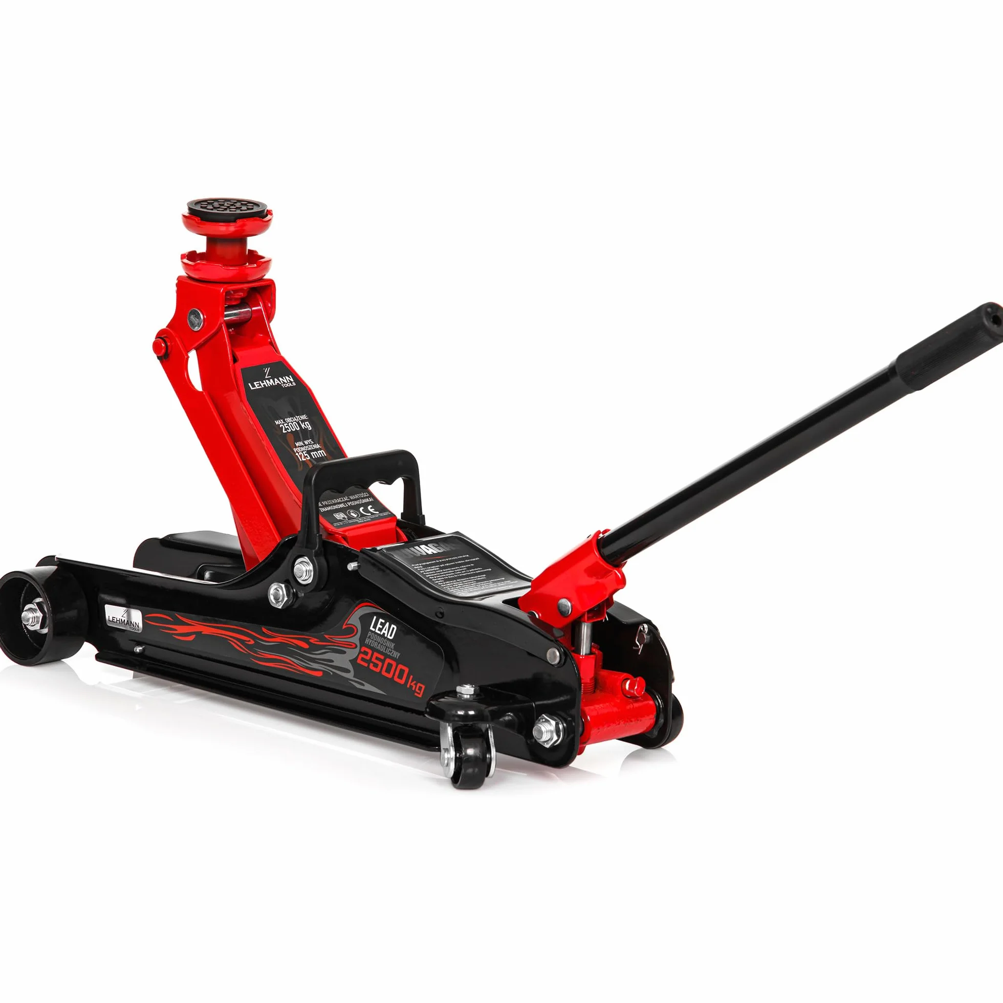 LEHMANN Cric a piombo idraulico 2500 kg carrello gomma cambio gomme officina