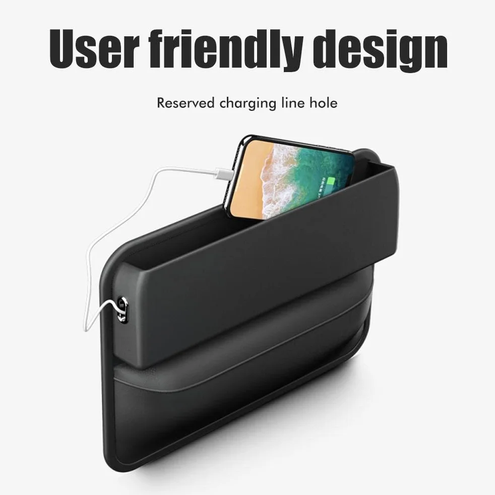 Organizzatore per Console Auto, Organizer per Riempimento Interspazio Seggiolino Auto Organizzatore Multifunzionale per Seggiolino Auto Scatola Portaoggetti Laterale per Console