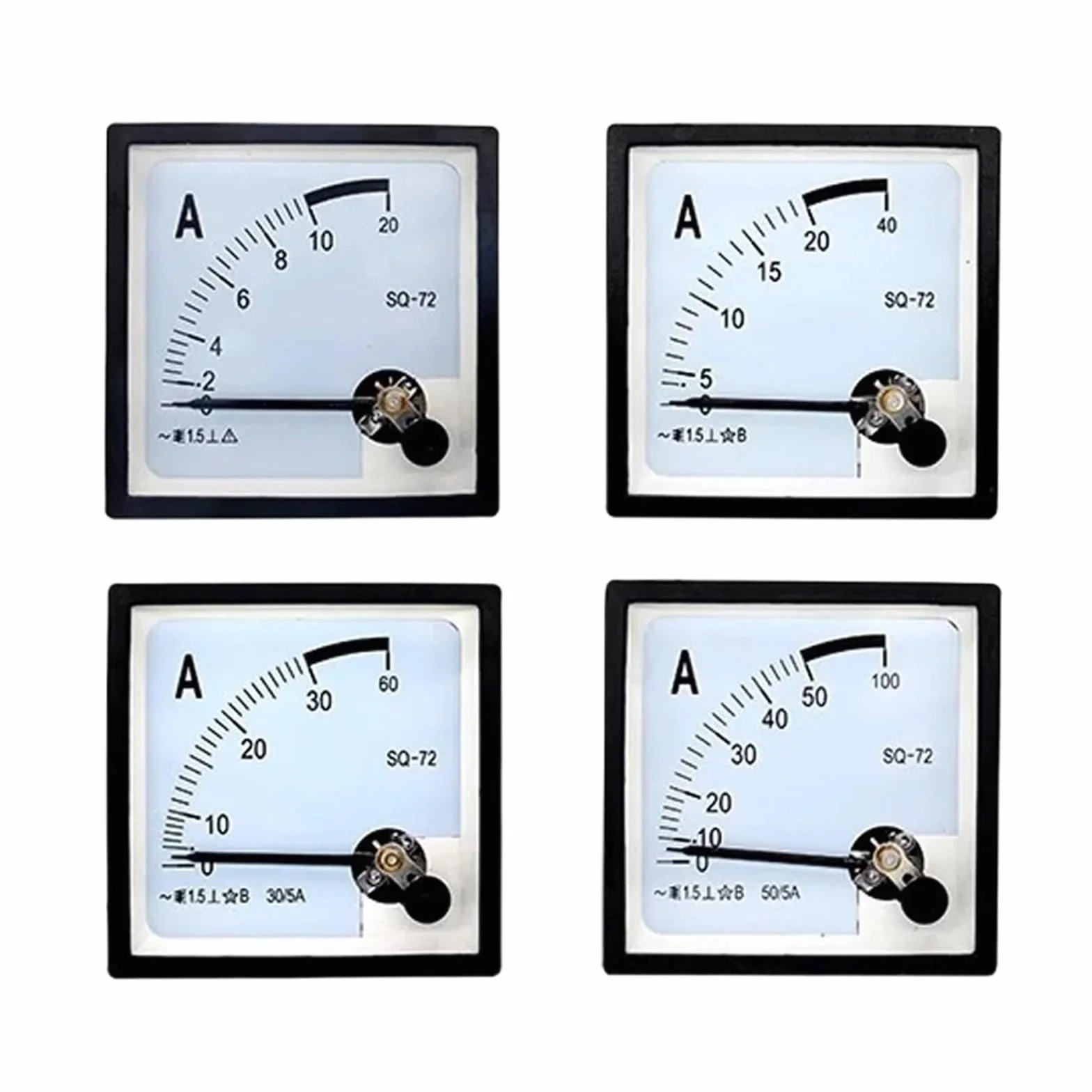 amperometro SQ-72 puntatore 72 * 72 mm amperometro AC 1A 2A 3A 5A 10A 15A 20A 30A 50A SQ-72 Serie AMP misuratore analogico 72x72 mm Dimensioni CZ-72(3A)