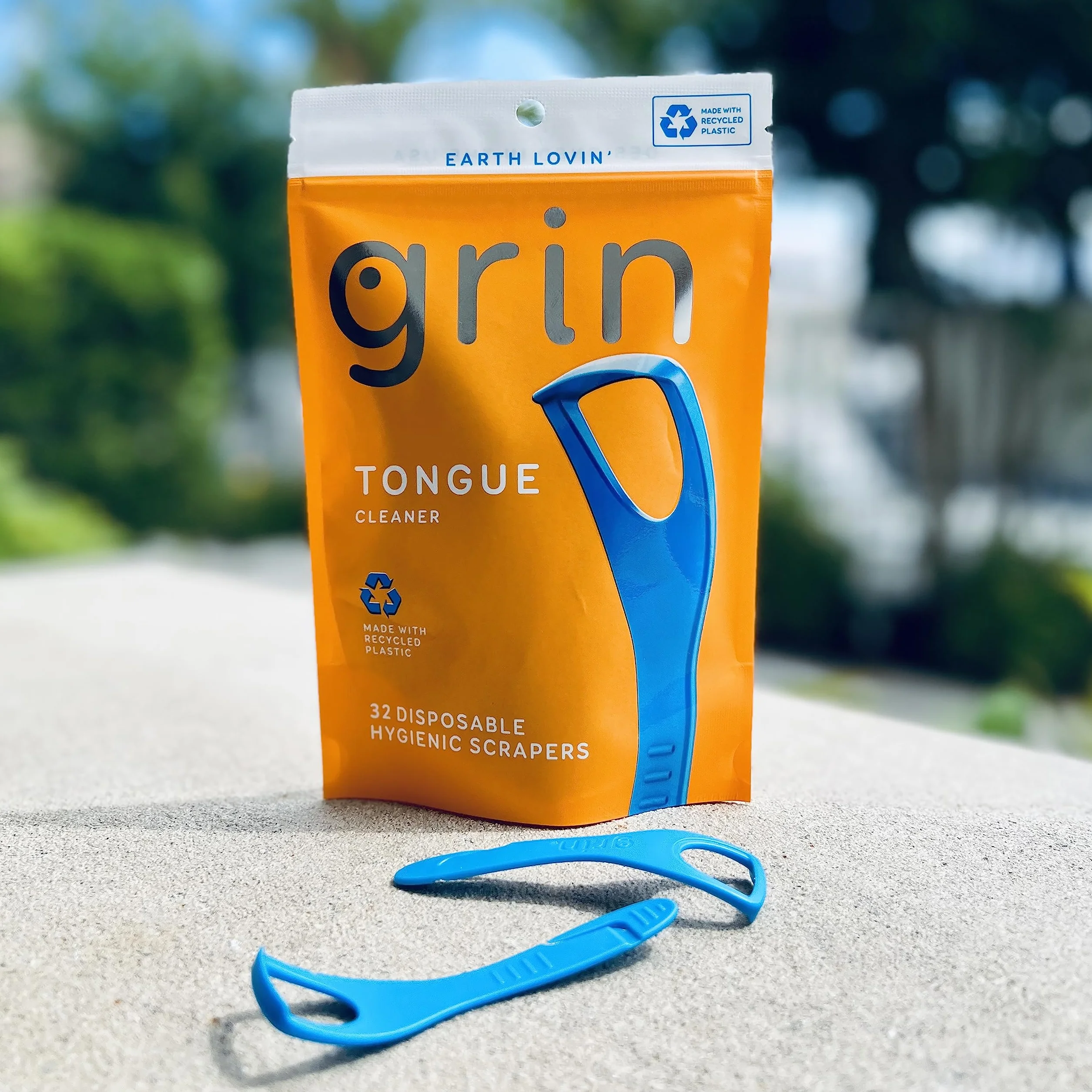 GRIN Pulisci lingua usa e getta 32 pezzi raschietto igienico plastica riciclata