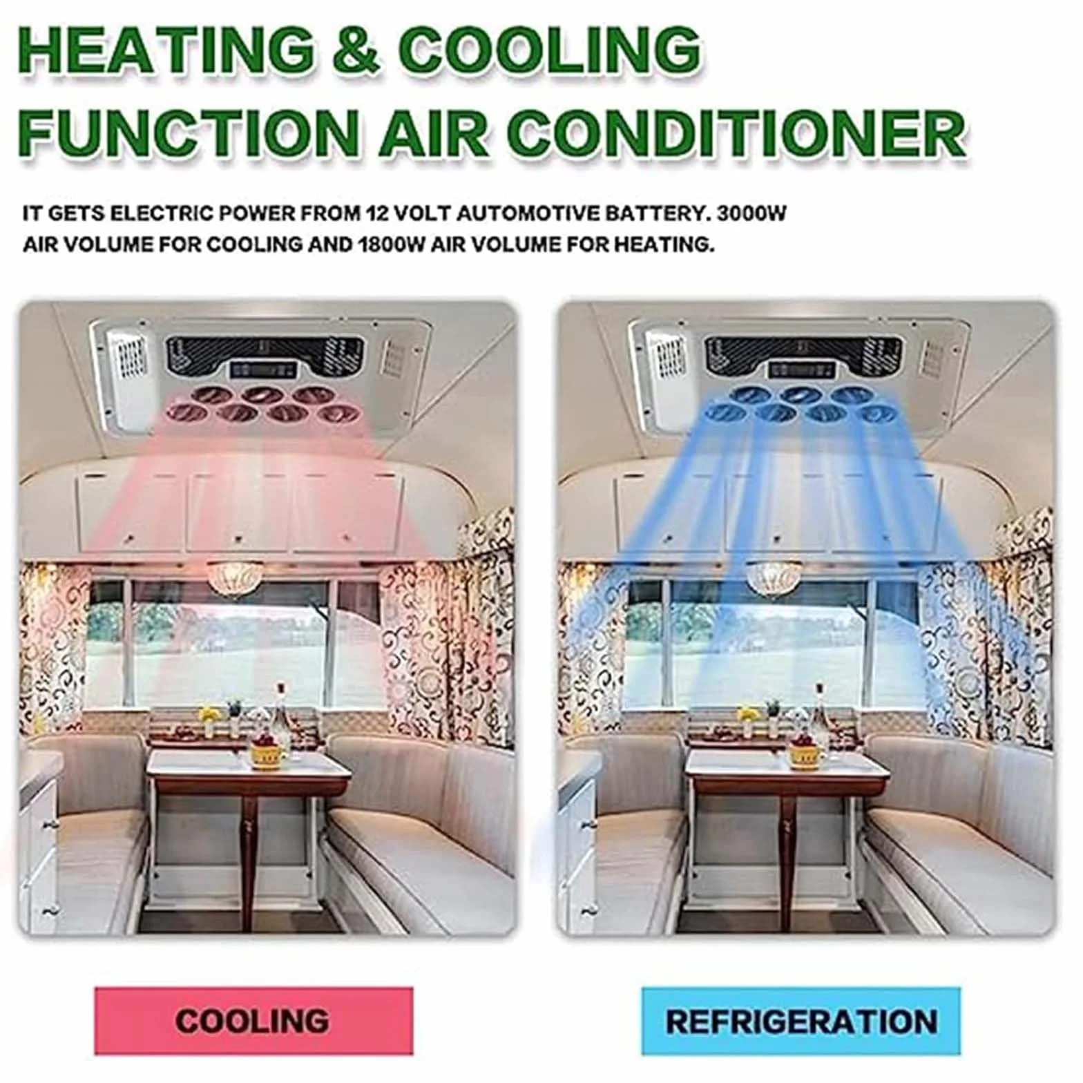 Condizionatore d'Aria per Camper Tetto 24V Raffreddamento Riscaldamento RV