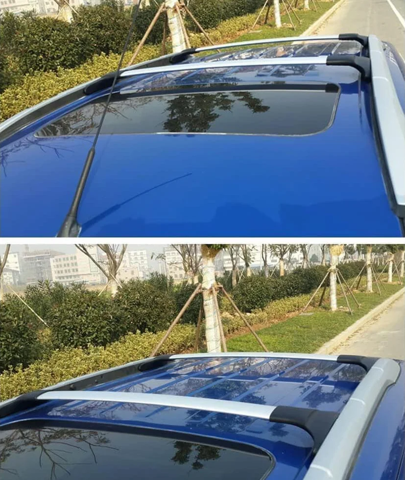 Alluminio, 2 Pezzi Portapacchi per Auto, Barre Trasversali Ringhiera, Portapacchi, Portapacchi Bici con Serratura, Binari Supporto Accessori da Viaggio, Per Fo-rd Ecosport 2013-2020,Bla-ck