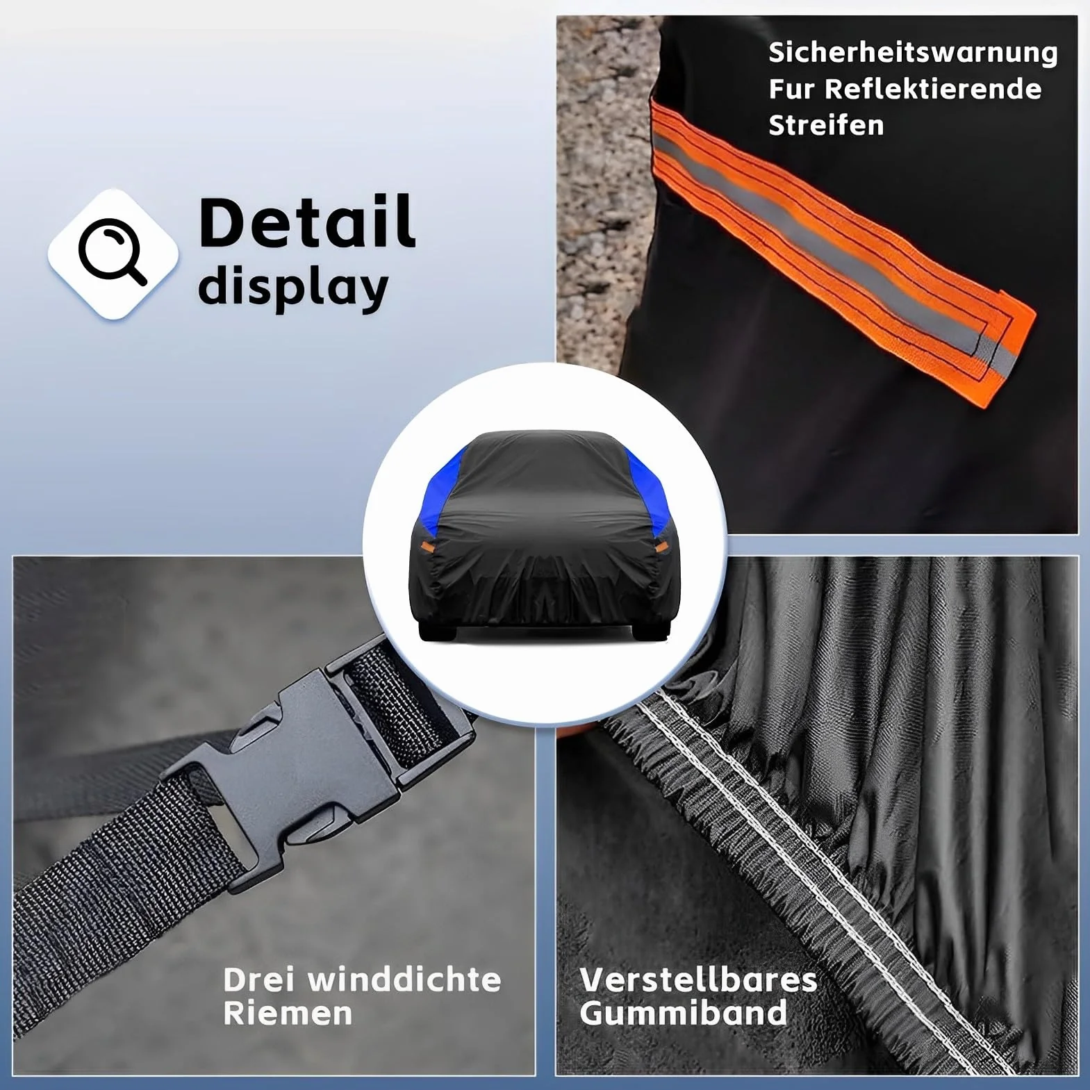 Telo Copriauto da Esterno Gunhyi, Telo Auto Impermeabile e Traspirante Resistente Graffi Pioggia, Anti-Vento e Antipolvere per Fiat Panda Fiat 500 Ypsilon Yaris VW Polo Swift 208 (Fino a 415 Cm) 2M