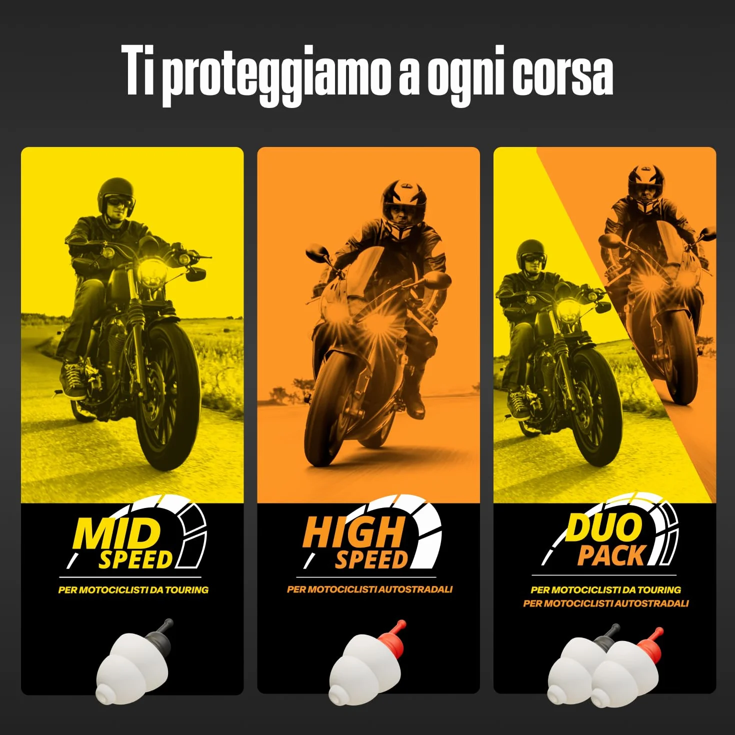 Alpine MotoSafe Tour Tappi per Orecchie da Gara ed Escursioni – Riutilizzabili