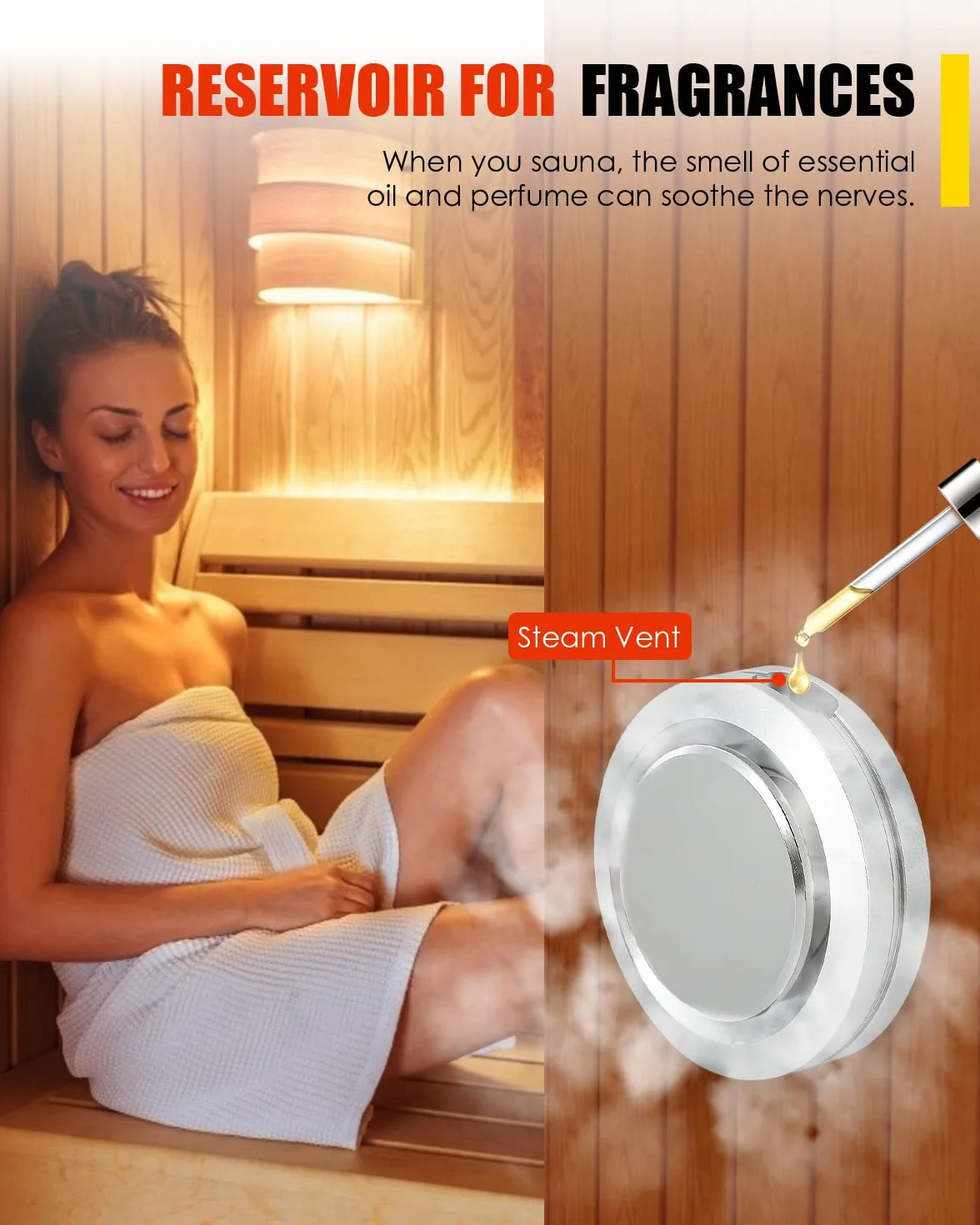 CGOLDENWALL 6KW Kit Sauna Generatore di Vapore 220V Domestico Turco Doccia Bagno SPA Autodrenante Regolatore Digitale Display 6m³ Termostato Automatico 35-55℃