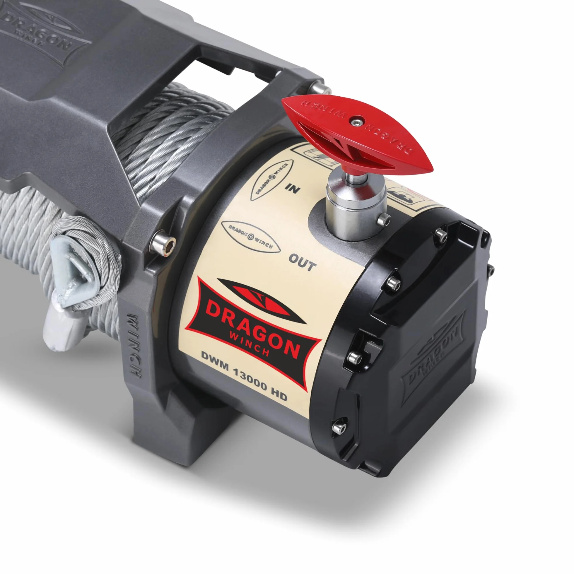 DRAGON WINCH Verricello Elettrico 12V 13000 lbs 5897 kg Cavo Acciaio 20m IP67 Impermeabile