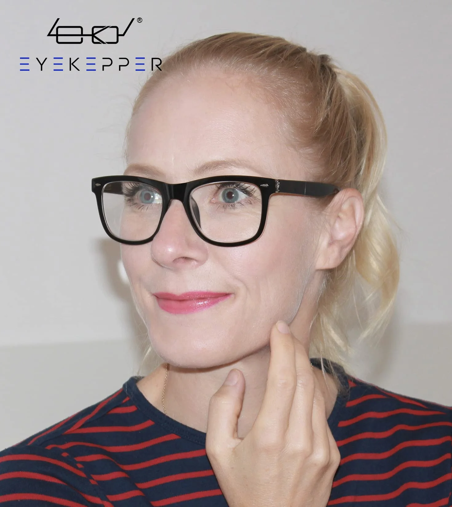 Eyekepper Occhiali da Lettura con Cerniere a Molla Lenti Trasparenti Resistente Nero 0.50