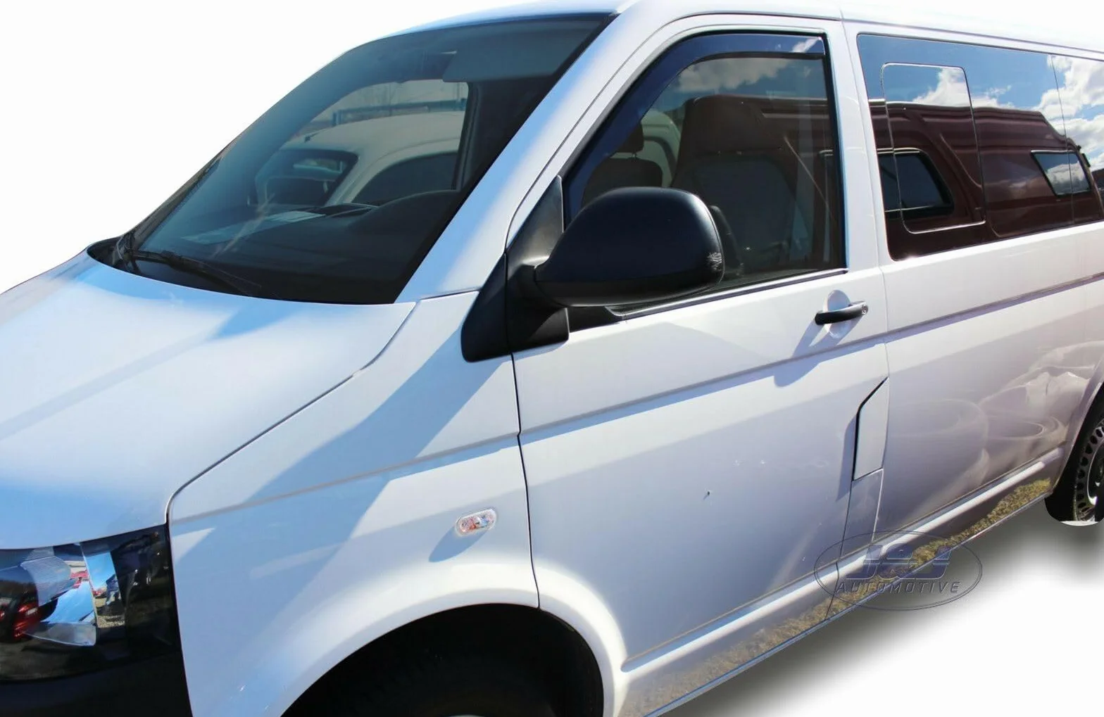 J&J AUTOMOTIVE Deflettori d'Aria per Volkswagen T5 T6 Caravelle, Trans-Porter, Multivan 2003-2019, Set da 2 Pezzi, Nero fumé