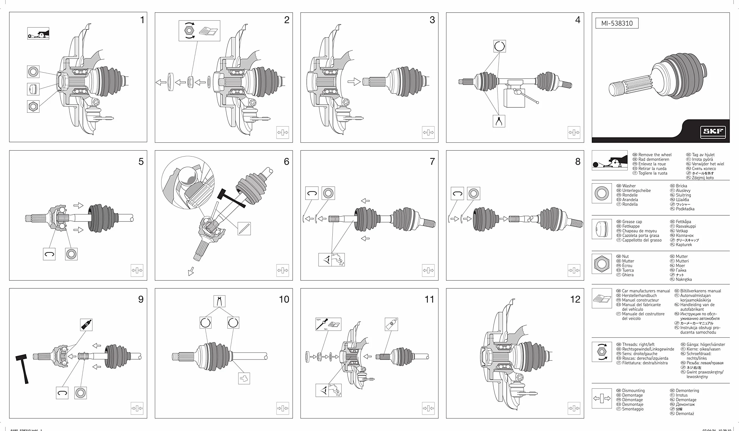SKF VKJA 3002 Kit Giunto Omocinetico