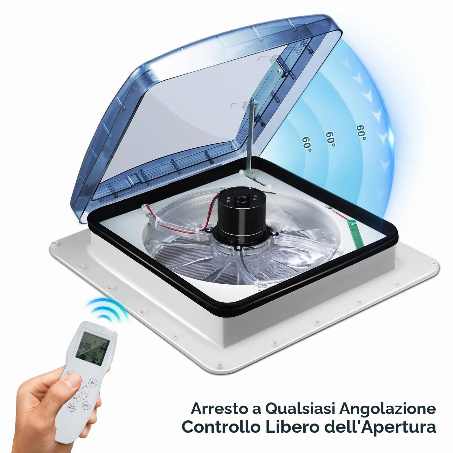 Ventilatore da Tetto per Camper 12 V Reversibile Presa d'Aria Dual Mode Sfiato Roulotte Rimorchi