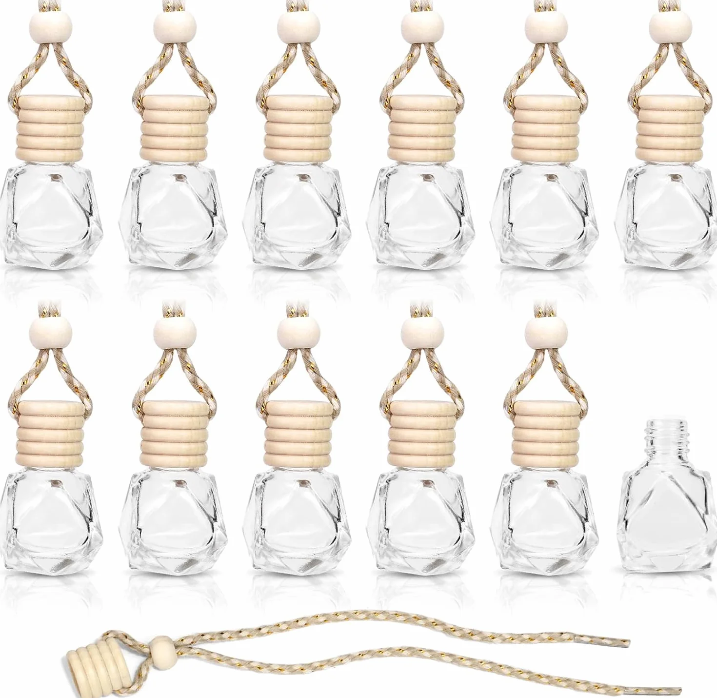 Bottiglia Deodoranti per Auto Vuota 30 Pcs Diffusore Olio Aromaterapia Retrovisore Specchio Décor
