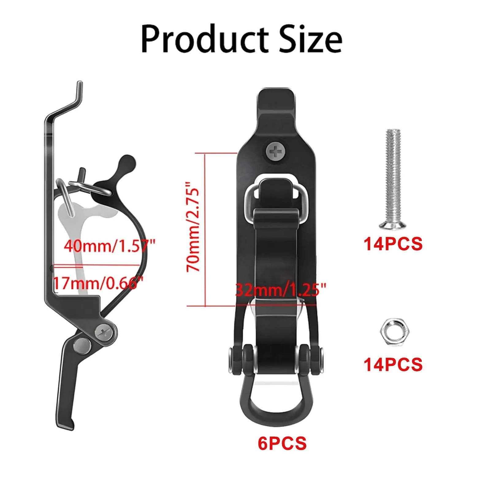 6 supporti per pala per barre portatutto, 6 x 40 mm, supporto per pala da 40 mm, accessorio per fissaggio a parete, per camion, auto, barca, vanga, offroad
