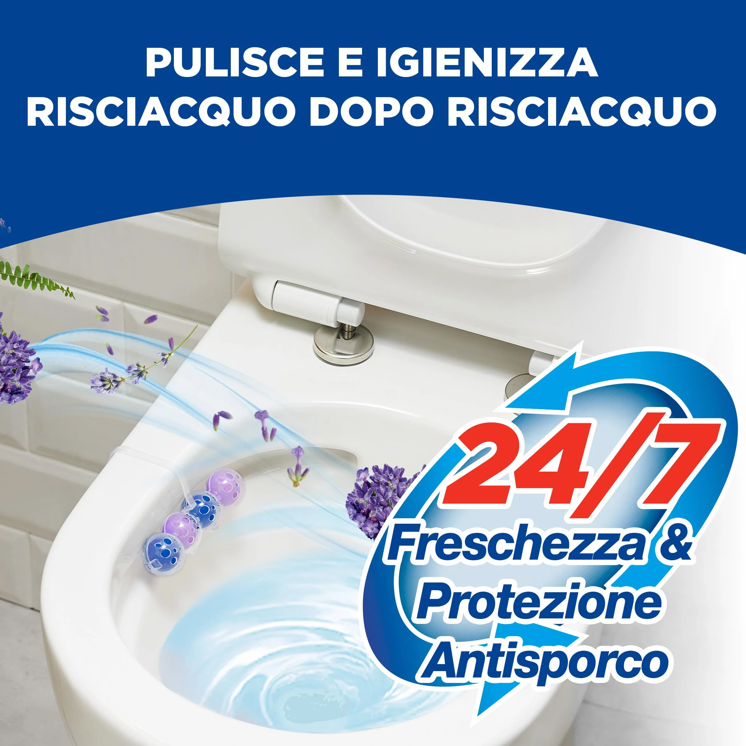 Bref WC Power Activ Lavanda Detergente Profumatore Pastiglie Igienizzante Bagno 2 Pezzi