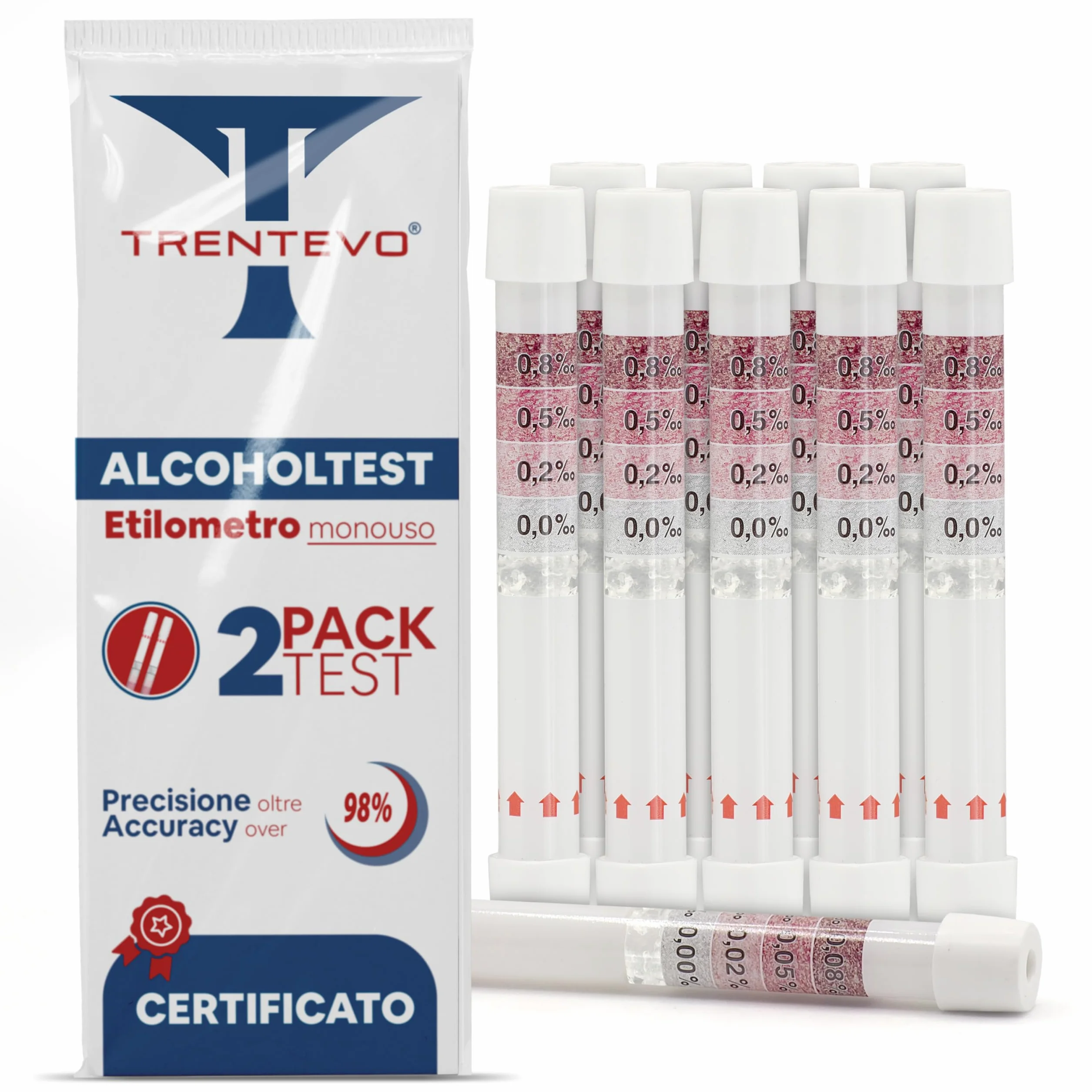 Alcol Test USA Certificato Portatile - Etilometro Monouso Tascabile