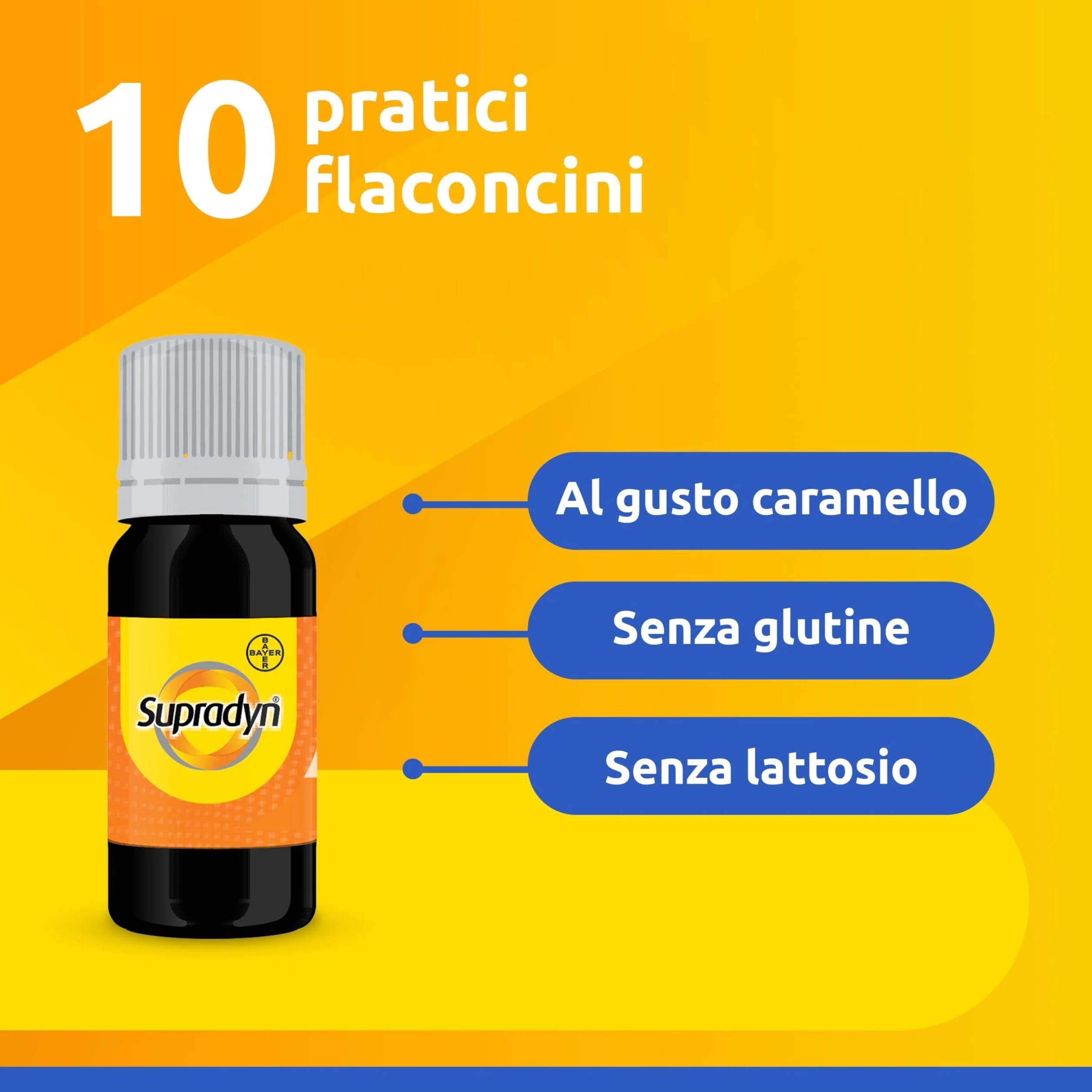 Supradyn Ricarica PRO B12 integratore vitamina B12 zinco probiotici stanchezza fisica mentale supporto immunitario adulti 50+ 10 flaconcini