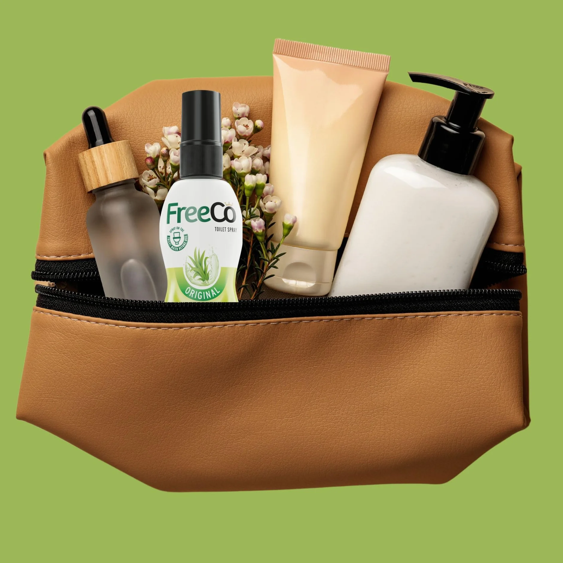 FreeCo Spray per WC Blocca Odori Pre-uso Oli Essenziali Naturali 60 ml Fragranza Agrumata