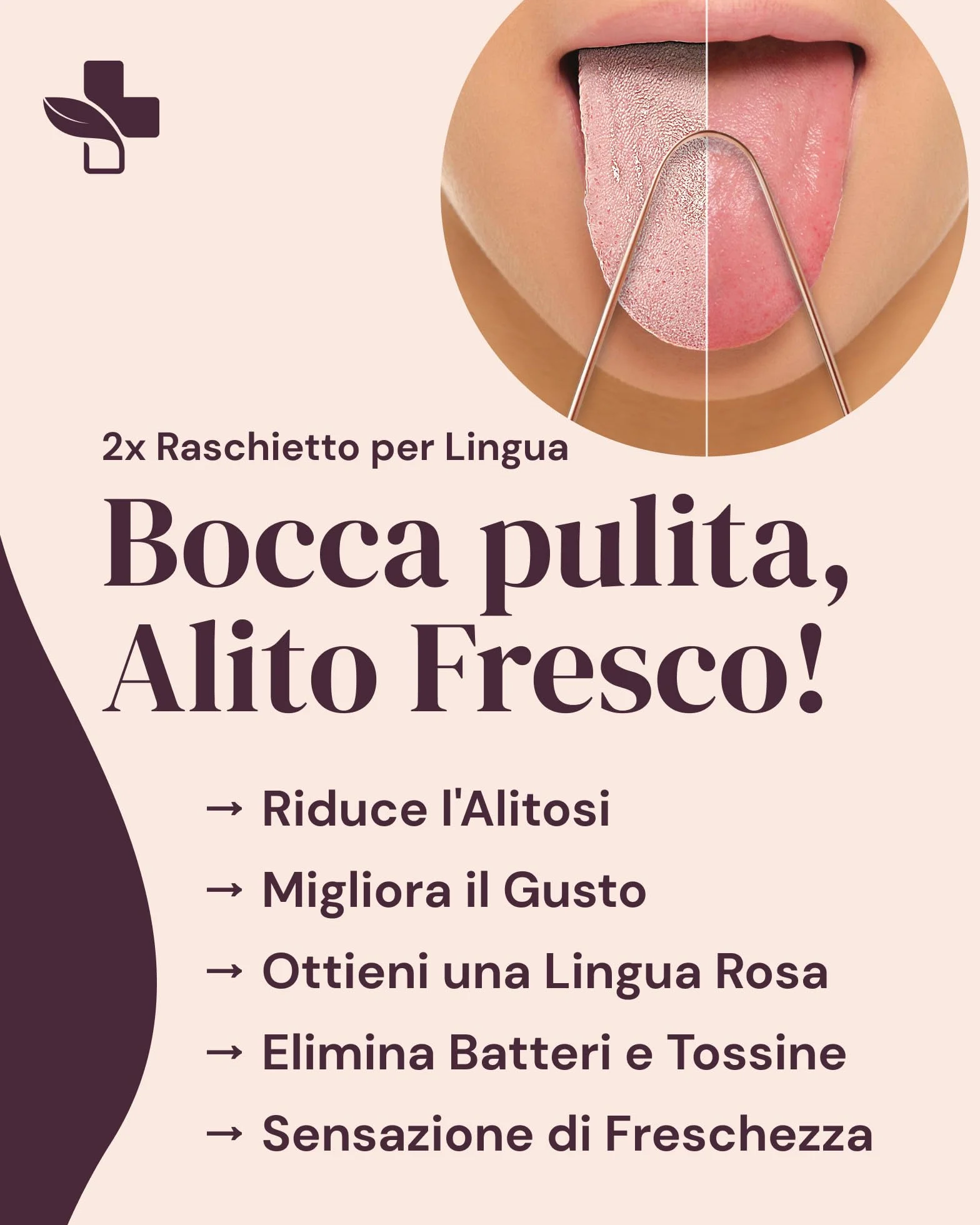 Raschietto per Lingua YogaMedic in Rame, Confezione da 2 - Elimina Alito Cattivo, Pulizia Profonda, Riutilizzabile con Custodia