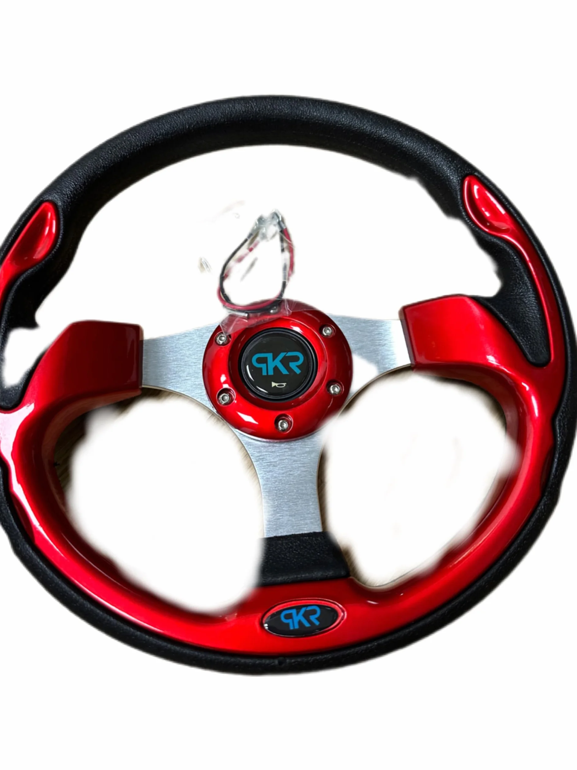 PKR VOLANTE TUNING ROSSO SCURO LUCIDO SPORTIVO UNIVERSALE AUTO RALLY SPORT GARE RADUNI