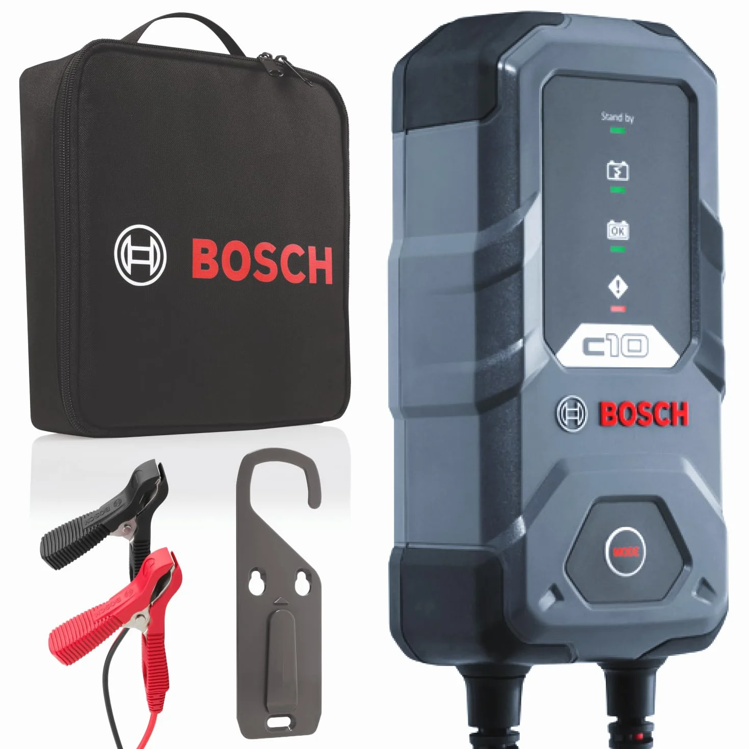 Bosch C10 Caricabatterie Auto 12V 3,5A Mantenimento Piombo-Acido AGM GEL EFB SLI