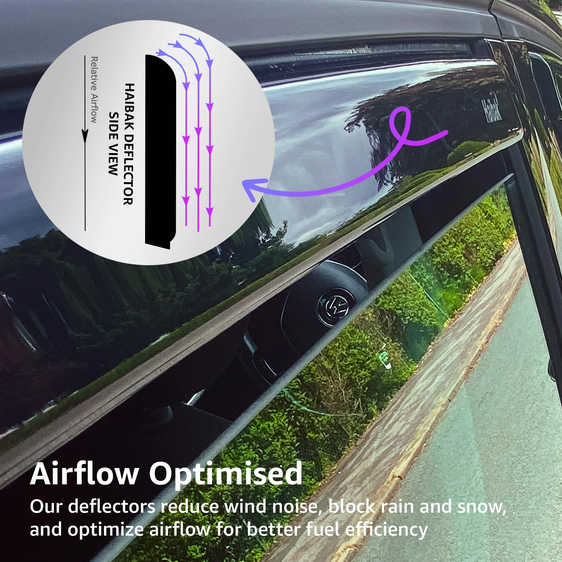 Haibak Wind Deflectors Set Compatible With Audi A3 053 Mk3 2013-2020 2 Doors 2pc in Channel Fitment