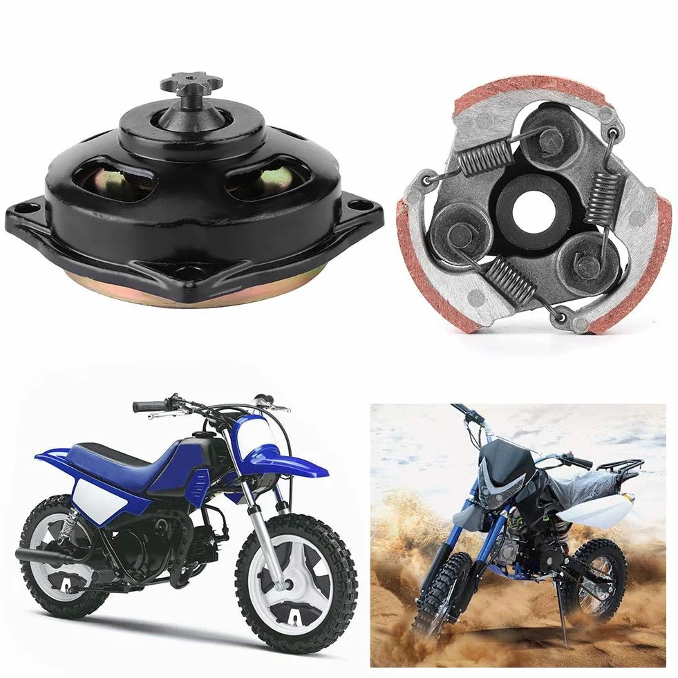 EBTOOLS Frizione Mini Quad Adatto per Mini Pocket Bike Clutch,6 Teeth Clutch Drum Pad Gear Box Kit Replacement for 47 Mini Moto Quad Pocket Bike