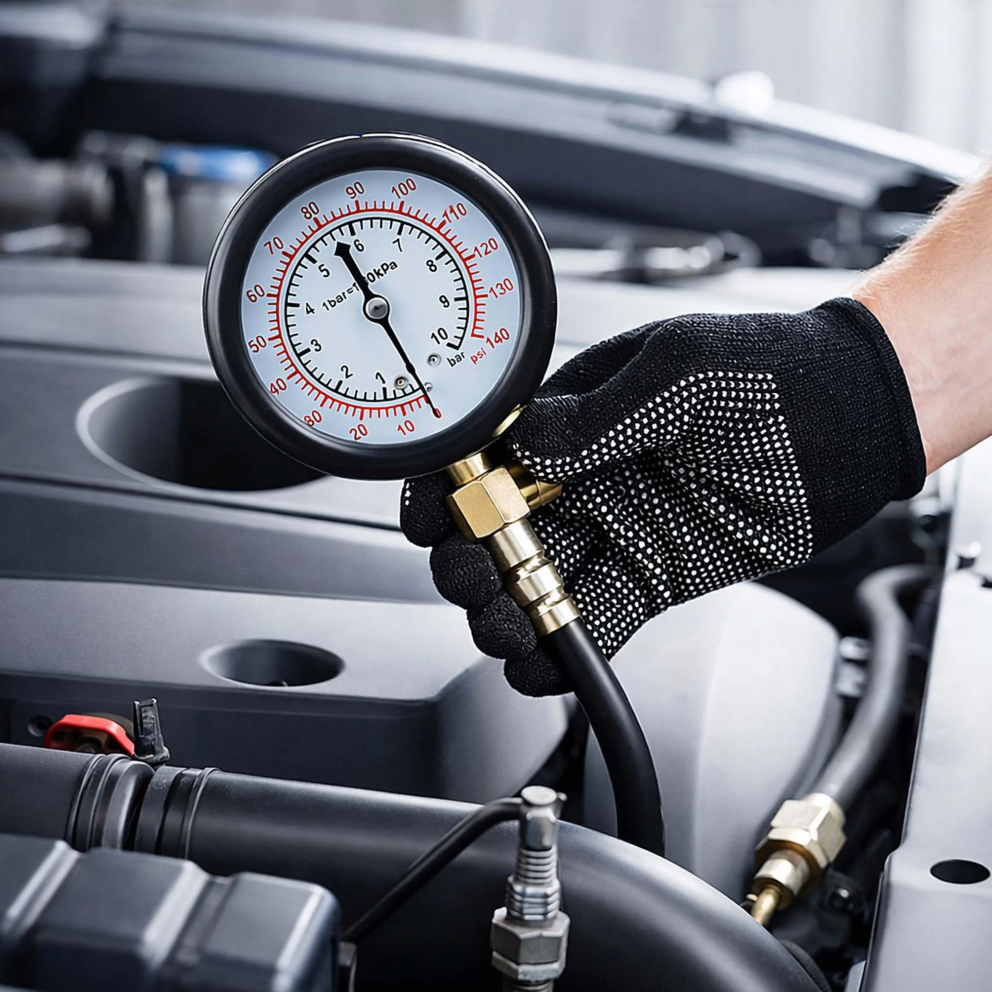 Wiltec Tester per Pressione Olio Motore Auto Set da 12 Pezzi misuratore Pressione Olio