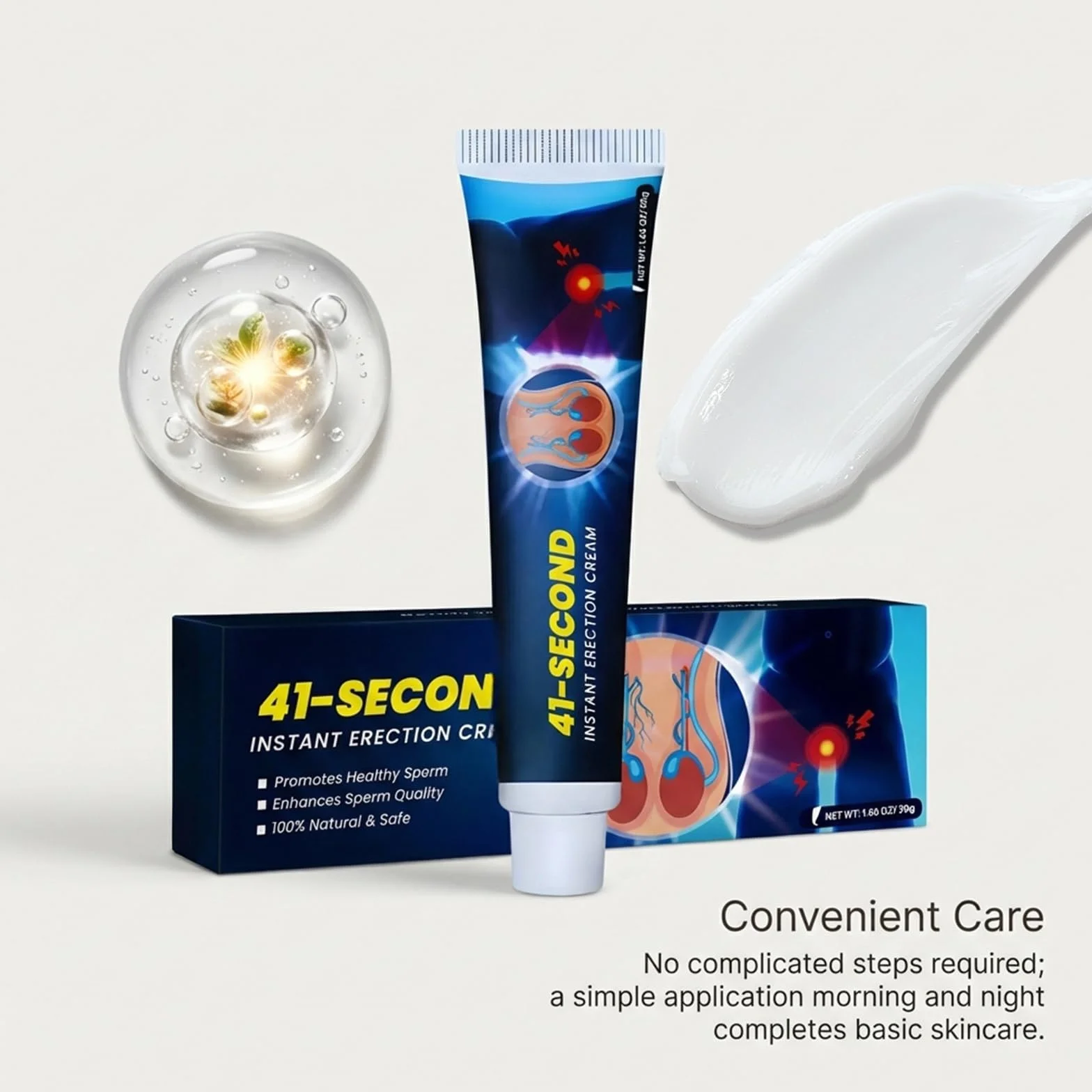 Crema erezione istantanea effetto immediato 41 secondi formula delicata vitalità comfort lunga durata fascino maschile