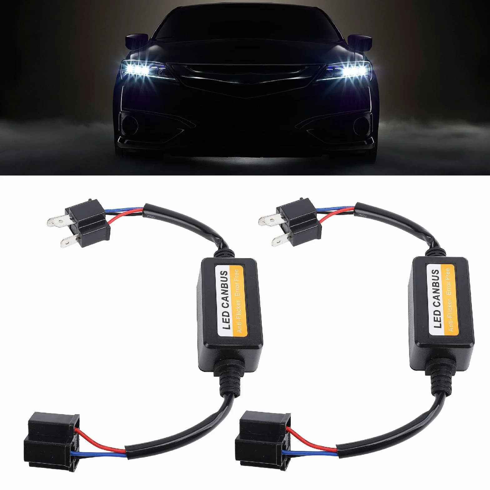 WALFRONT H4 LED CanBus Decoder Eliminazione Interferenze 2PCS per Lampade