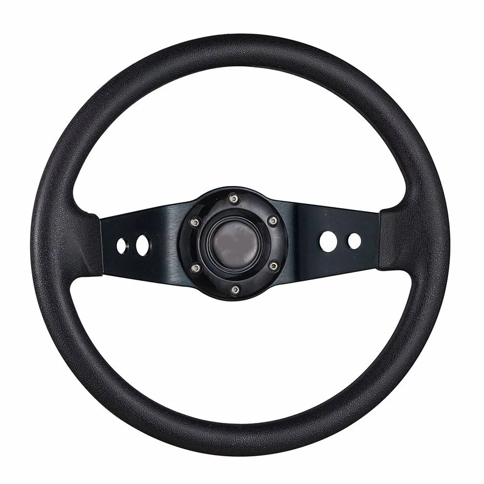 Volante da corsa, Volante Sportivo Universale Volante for auto a 2 razze intenso 320mm diametro universale in pelle di alluminio(Black)