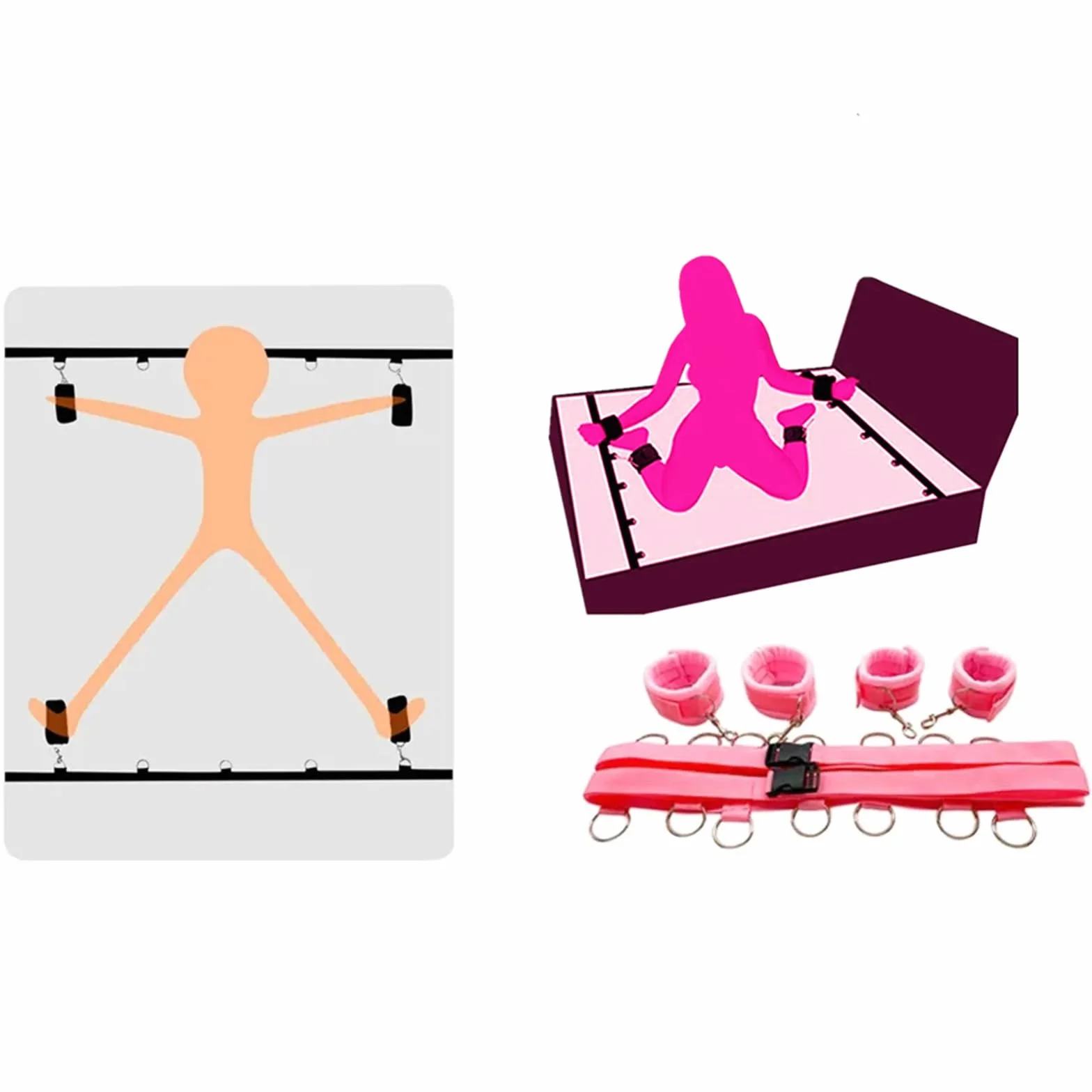 Giocattolo Kit Bóndàgé Cinture frustinó sadómaso accessori Béd Sésso trappola giochi erótītīci donna