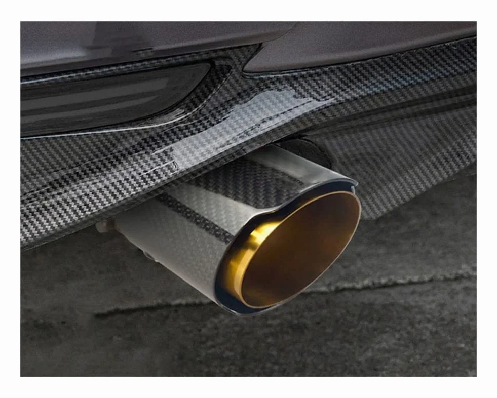 Tubo Scappamento Universal Car Straight Edge Glossy Carbon Fiber Gold Pipe Terminale di Scarico del Silenziatore del Tubo di Coda del Tubo per Akrapovic Tubo Terminale Scarico