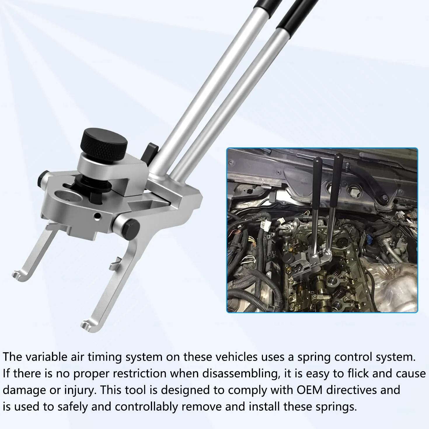 ZKTOOL Compressore per Molle Valvole, Attrezzo per la Sostituzione della Molla di Compressione della Valvola, per BMW N13 N20 N26 N51 N52 N53 N54 N55, Attrezzo per Molle di Torsione della Valvola