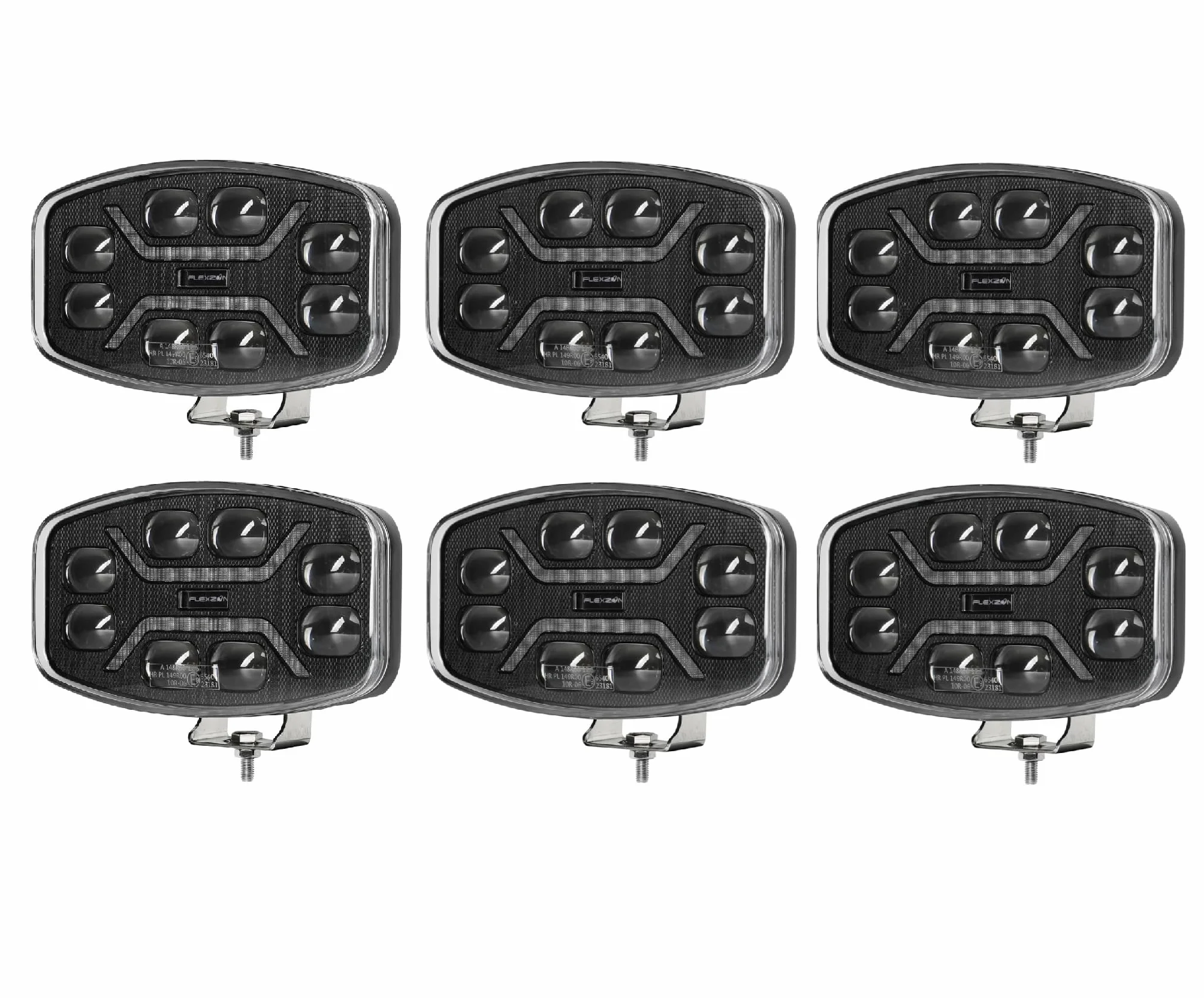Generico 6 Fari da Lavoro LED 46W 12V 24V Luce Abbagliante Raggio Lungo Bianco Giallo + Posizione Bianco Arancio ECE E9 Veicoli Fuoristrada Camion