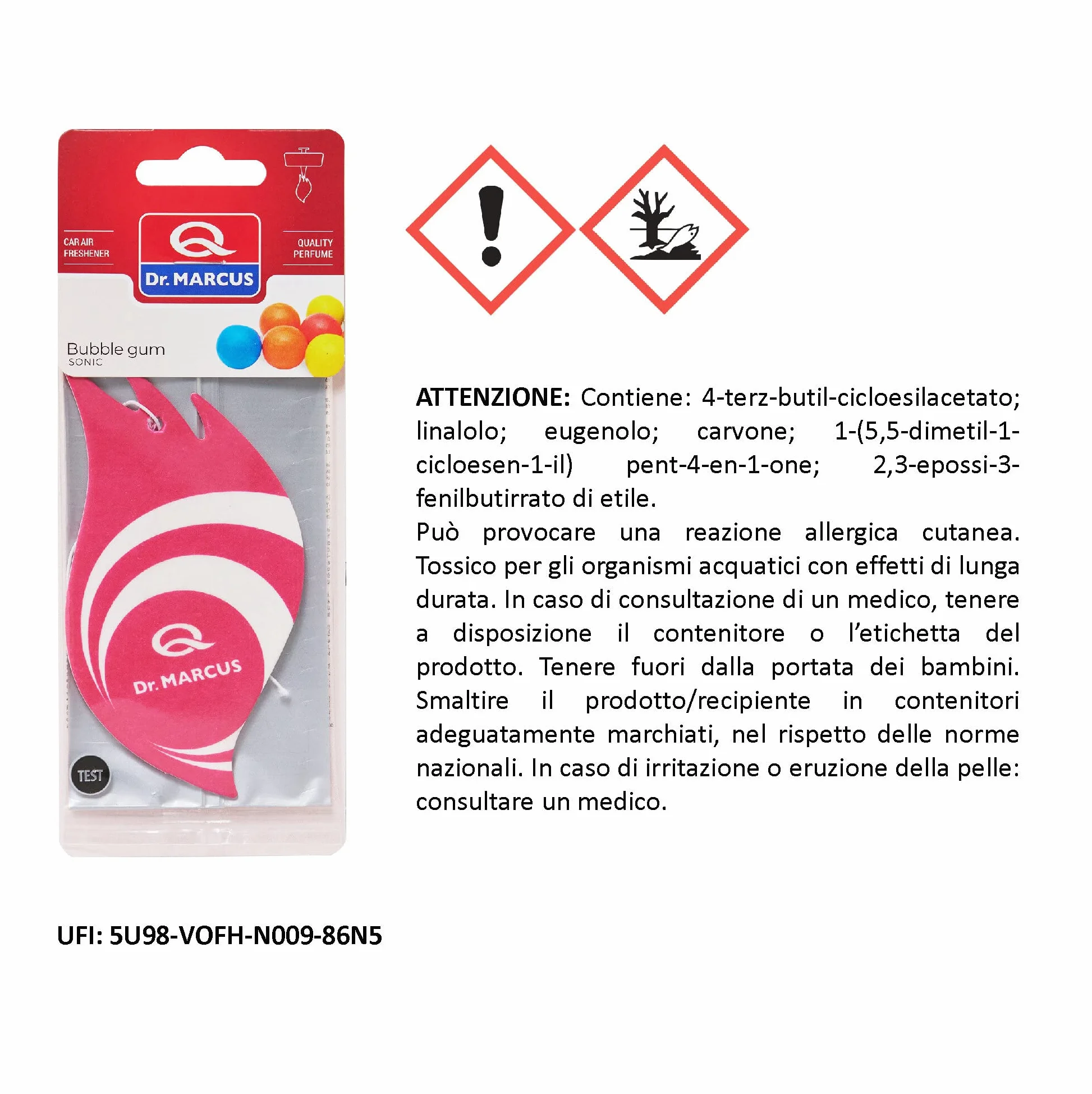 Dr. Marcus Deodorante Sonic Cartonato Profumo Bubble con Laccetto