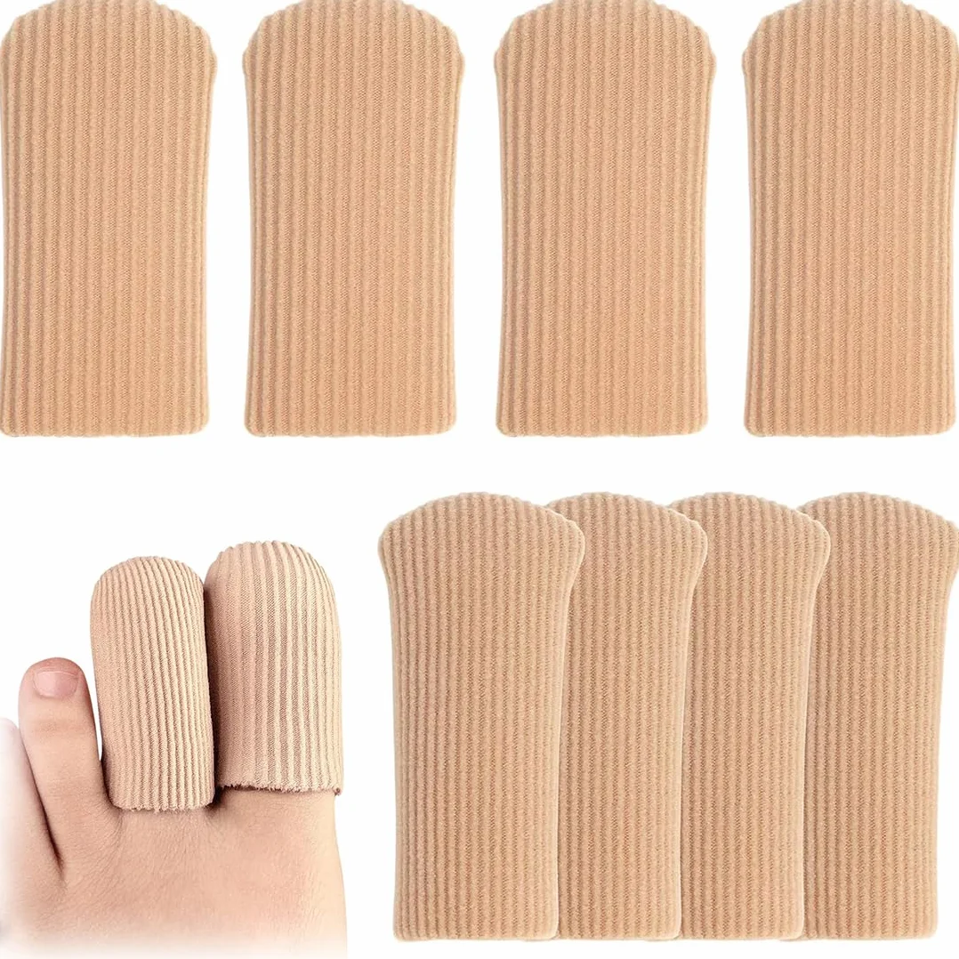 8 Pezzi Protezione Dita Piedi in Silicone, Manicotti Tubo Proteggi Dita, Copri Dita in Gel Tagliabile, Separatori per le Dita (M,L)