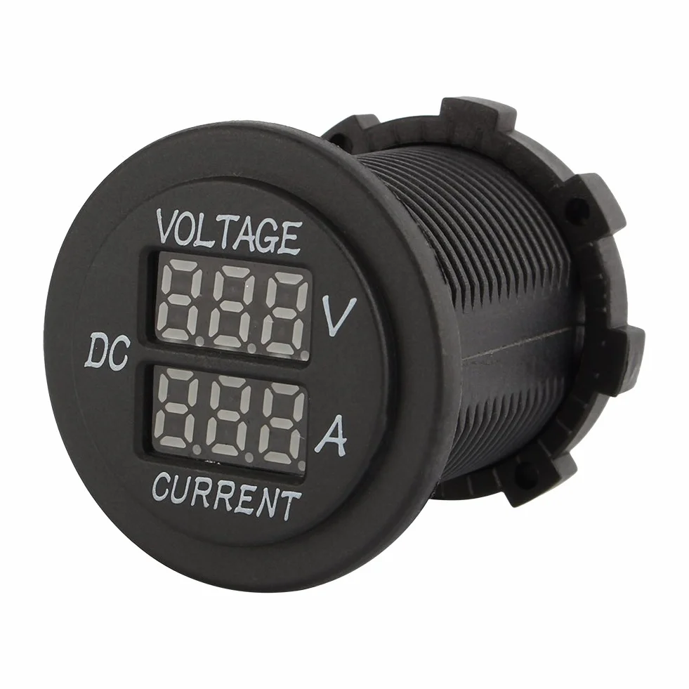 Amperometro voltmetro per auto 12-24V Dual LED Voltmetro digitale amperometro Voltaggio Display a LED rosso per auto Motocicletta Ambiente in nylon