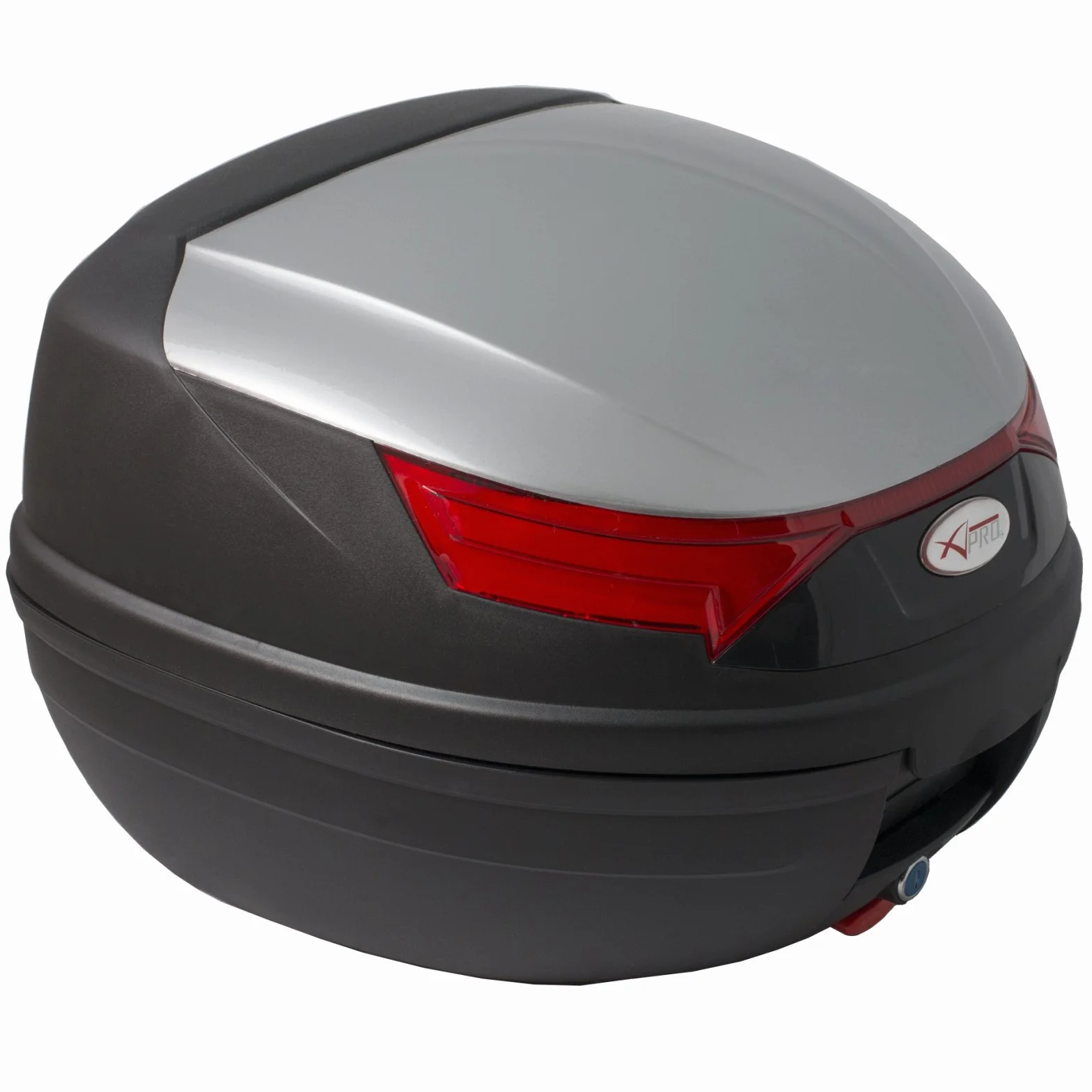 Bauletto 32 L con frecce e luci di stop per moto scooter quad argento