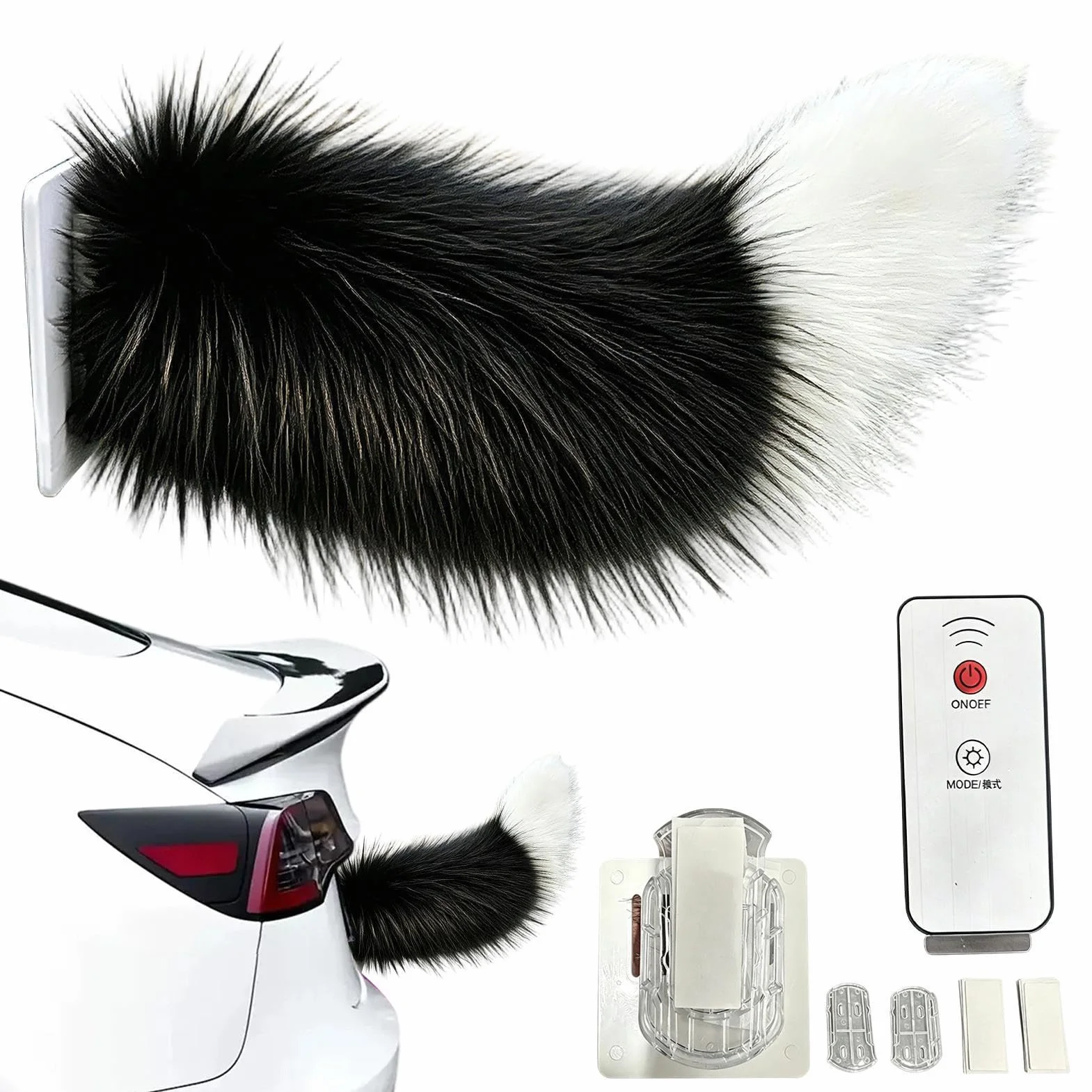 Coda Elettrica Auto Telecomando, Coda Di Peluche Che Si Muove Auto, Simpatica Soffice Codas Mobile Muove Autos Decor, Ricaricabile Animale Peluche Codas Mobile Decorazione Autos, Per Camion Moto