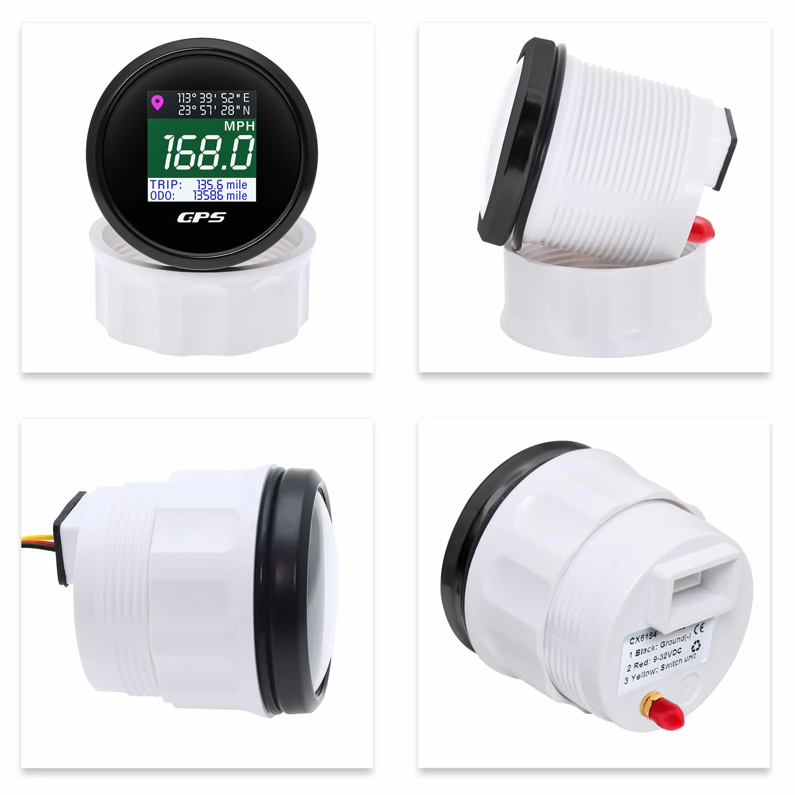 52 mm GPS tachimetro digitale impermeabile barca Km/h mph nodo antenna GPS regolabile 9-32 V fit auto camion moto marina