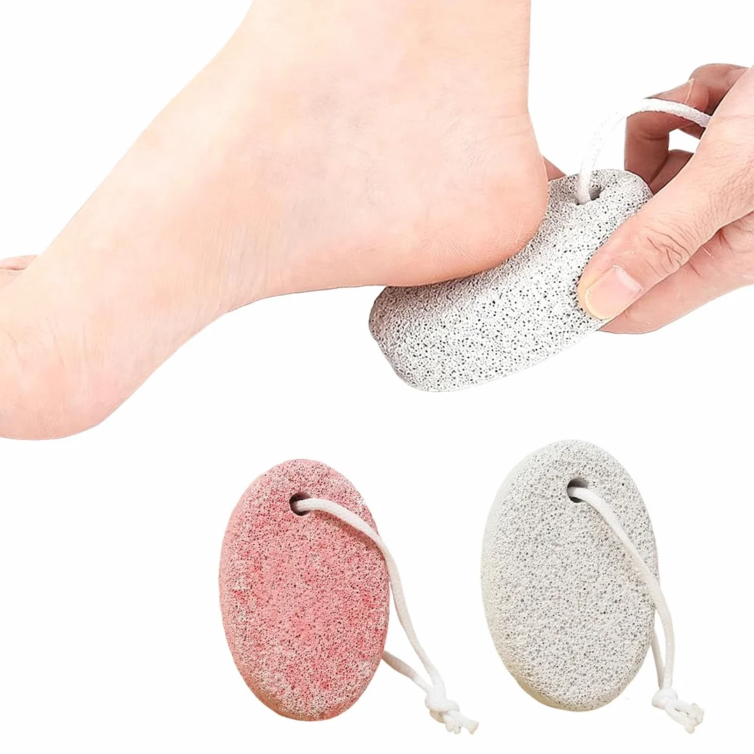 Pietra Pomice Cura Piedi Rimuovi Calli Esfoliante per Piedi e Mani Rimozione Callosità e Pelle Indurita Pietra Lavica Pedicure Bianco Rosa
