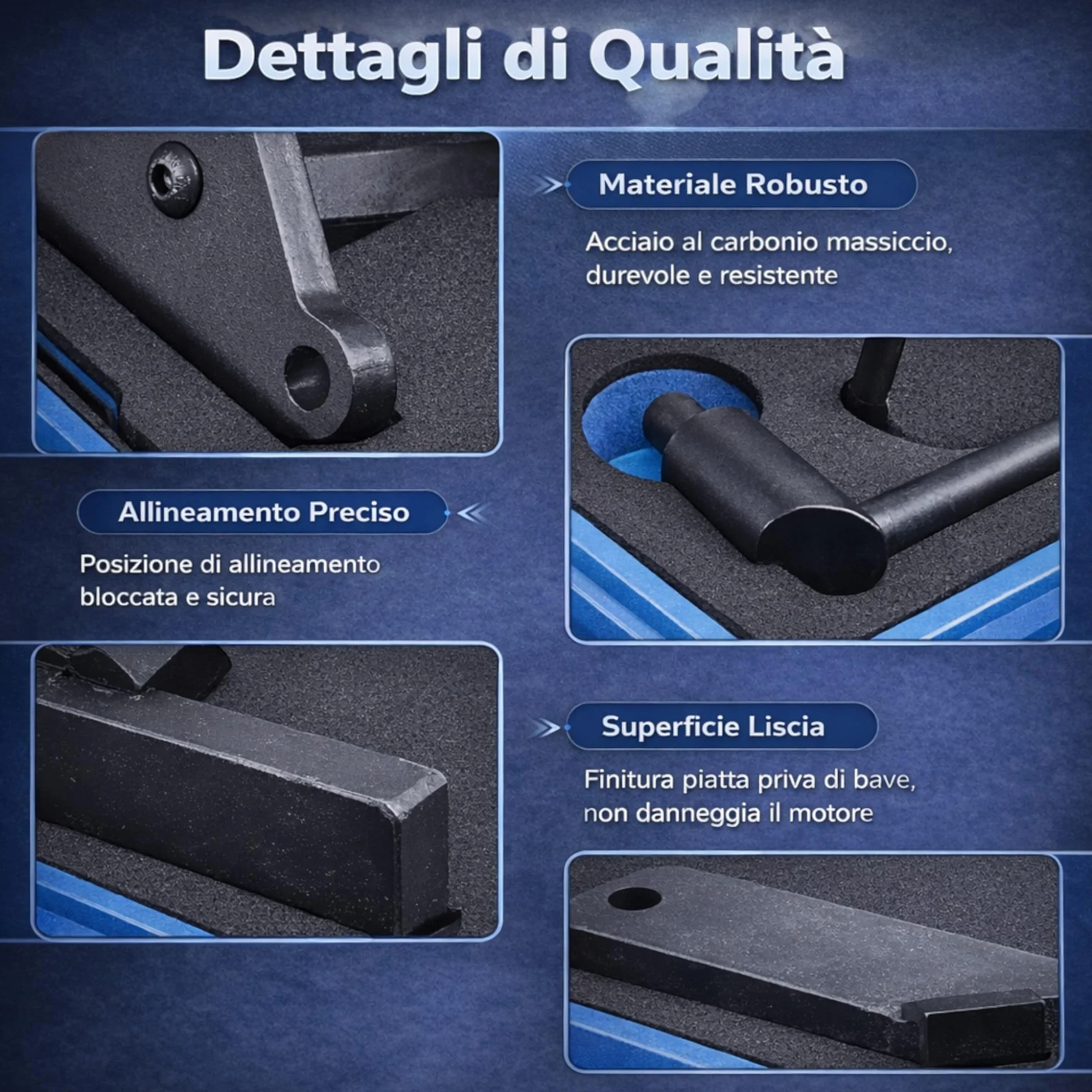 Kit Strumenti Messa in Fase Motore Benzina 1.0 e 1.2 Attrezzi Bloccaggio Albero a Camme Valigetta Rigida Citroën Peugeot Opel FS-15414