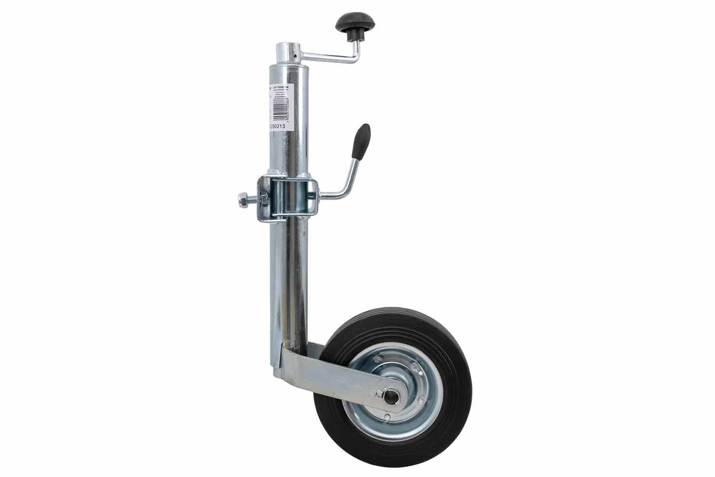 UNITRAILER ruotino di appoggio con morsetto 150 kg 48 mm 505-730 mm ruota 200 x 50 mm per rimorchi e carrelli