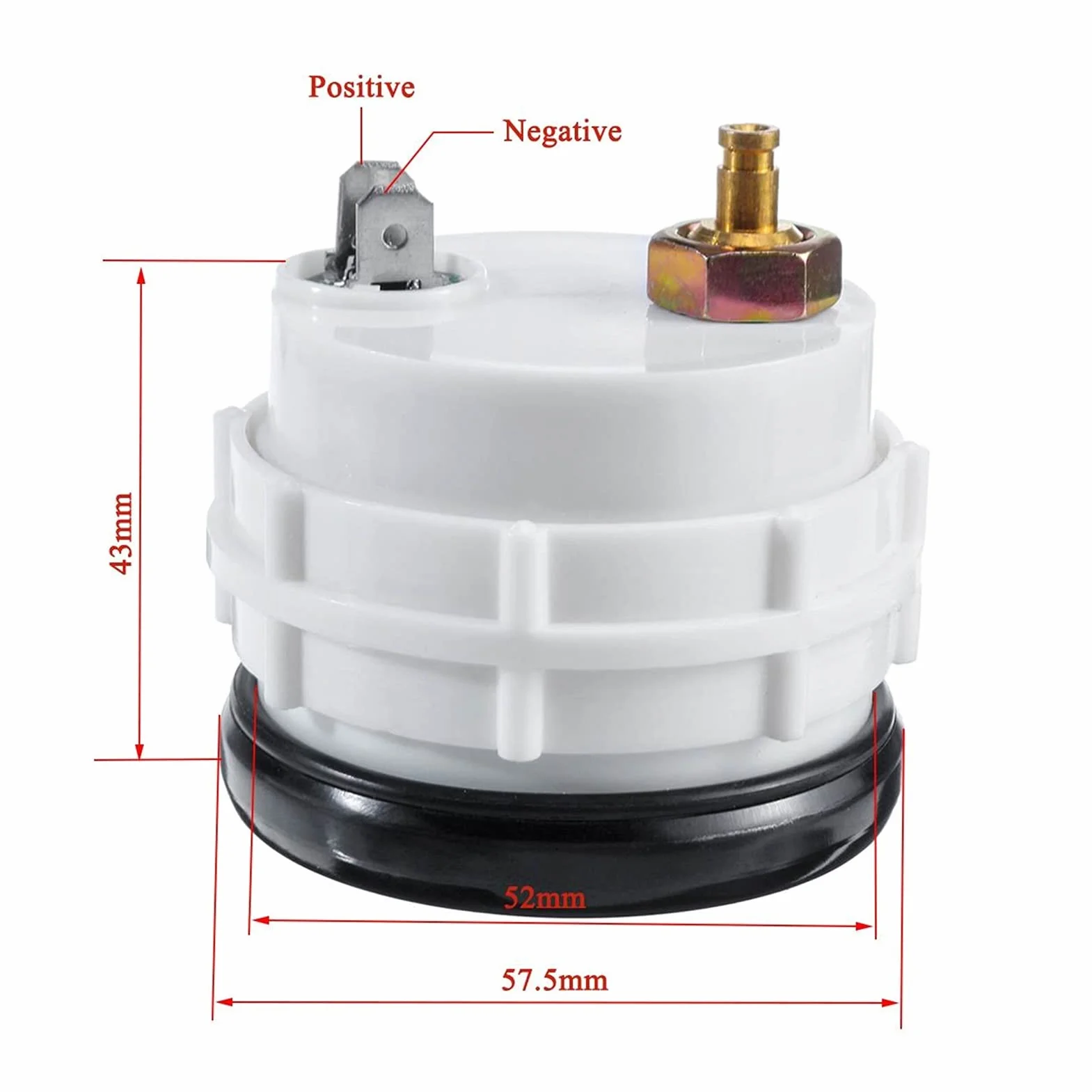 Meccanico Turbo Boost Manometro -1 ~ +2 Bar 2 "52mm Bianco PORTATO Display Black Bezel 12V Universal Boost Puntainter Meter Misuratore di Spinta