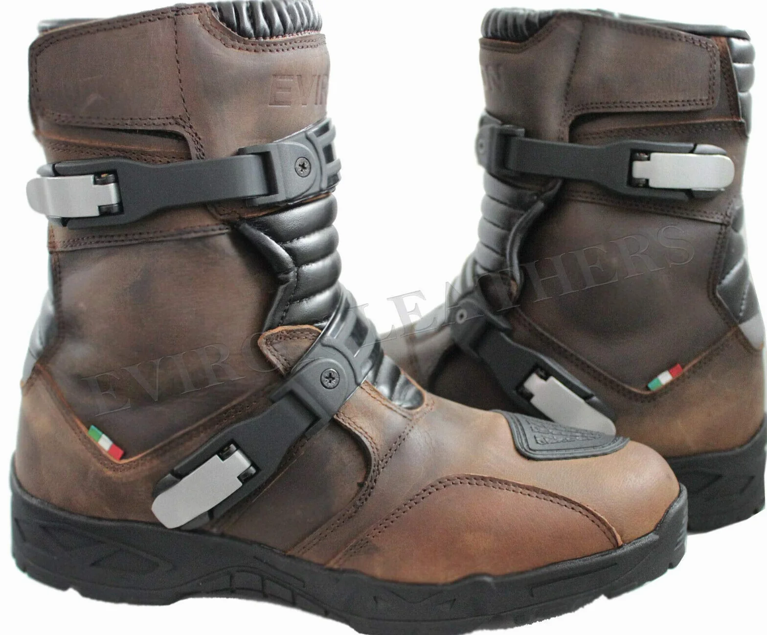 EVIRON Stivali da moto Adventure Low in pelle MX Off Road.